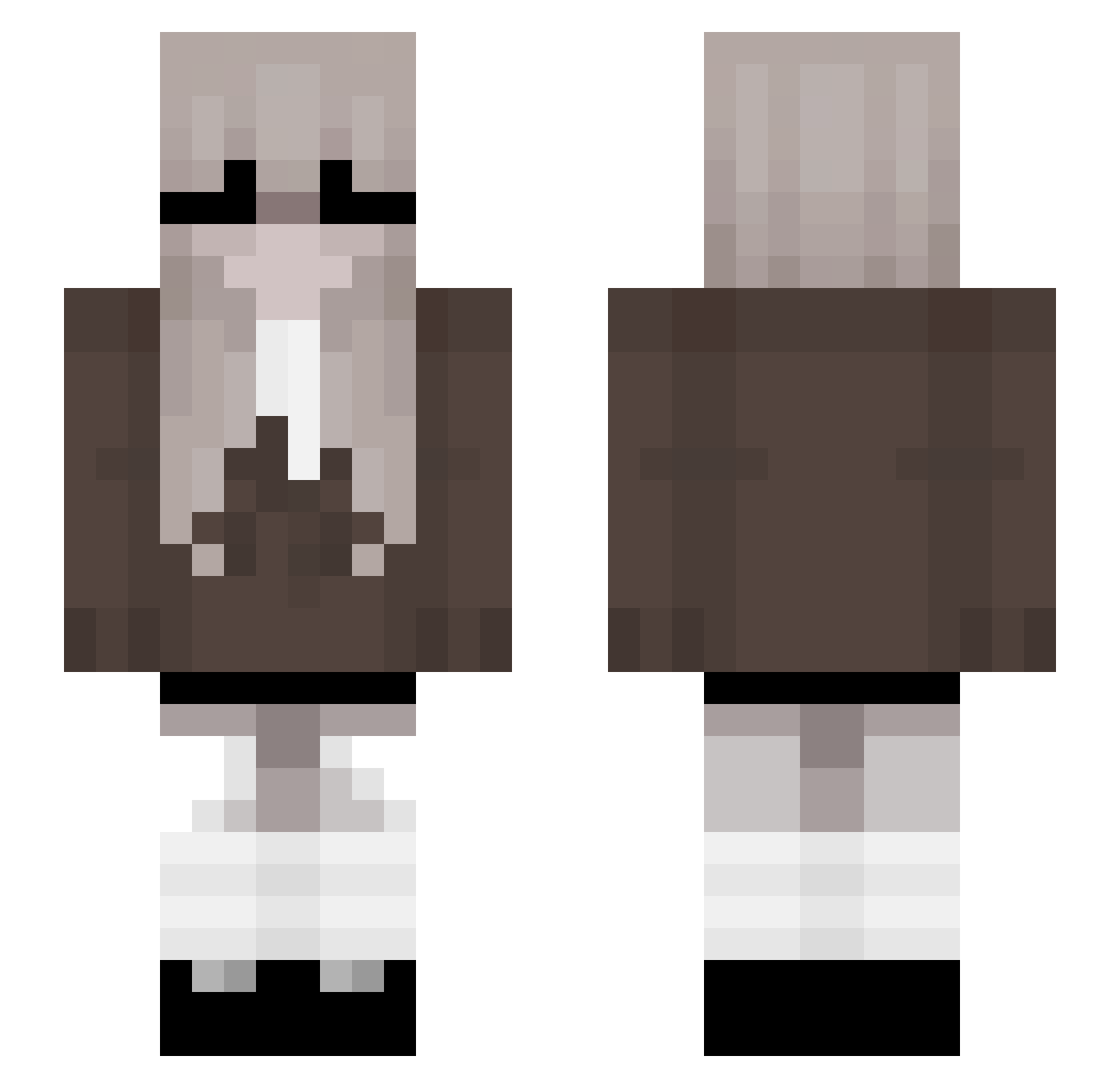 Wejkka Minecraft skin, front and back view