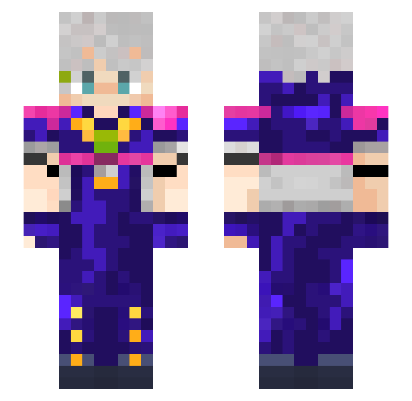 TheTimYT Minecraft skin, front and back view