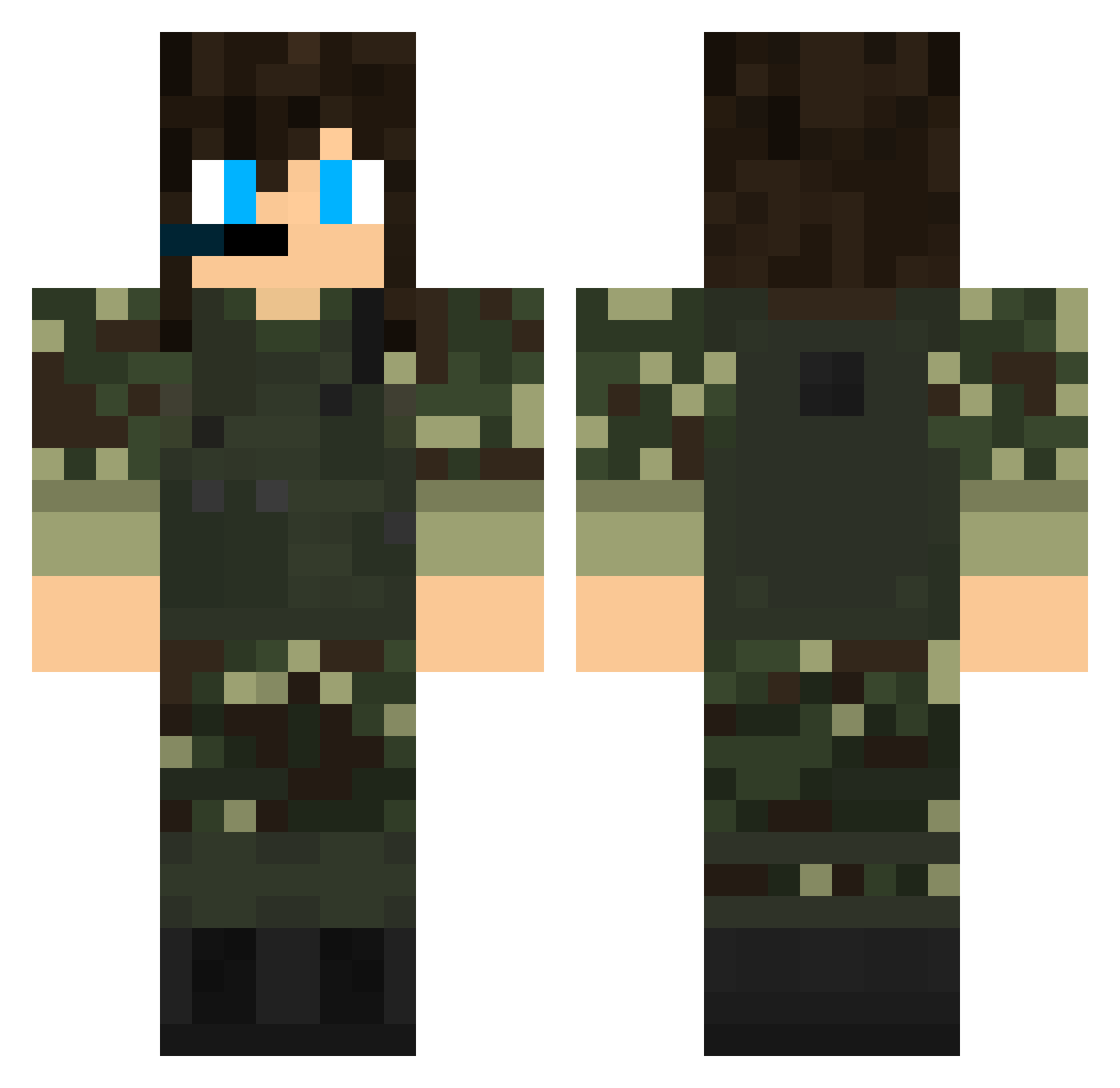 Kauario Minecraft skin, front and back view
