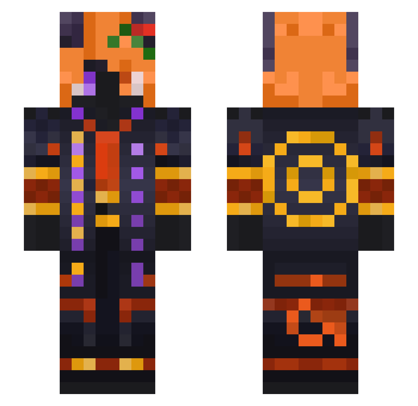 olezhaXDD Minecraft skin, front and back view