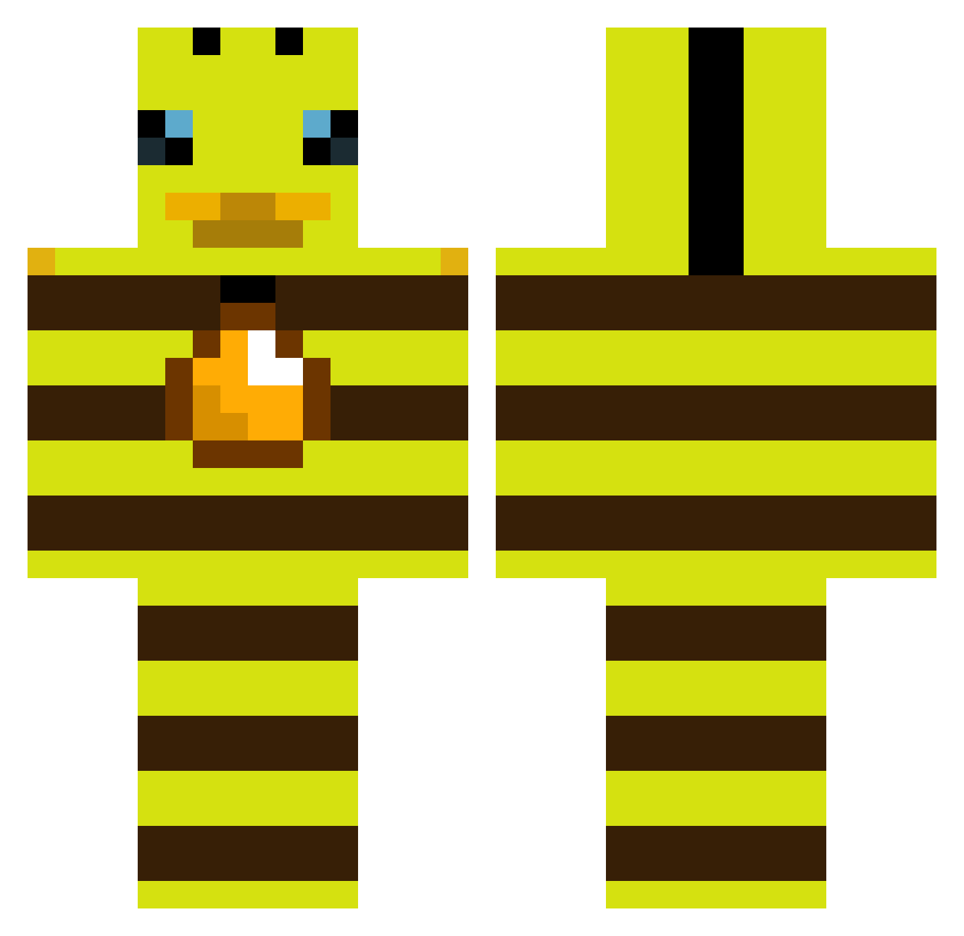 Ryzro Minecraft skin, front and back view