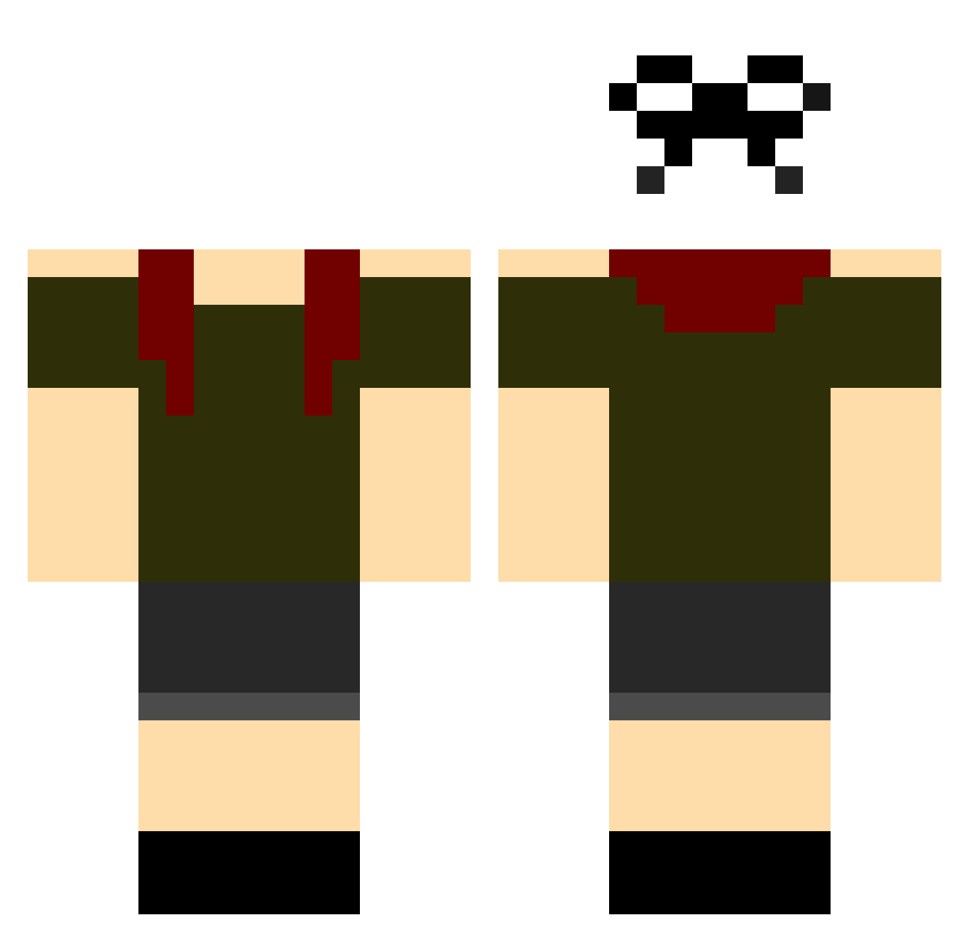 Rewend Minecraft skin, front and back view