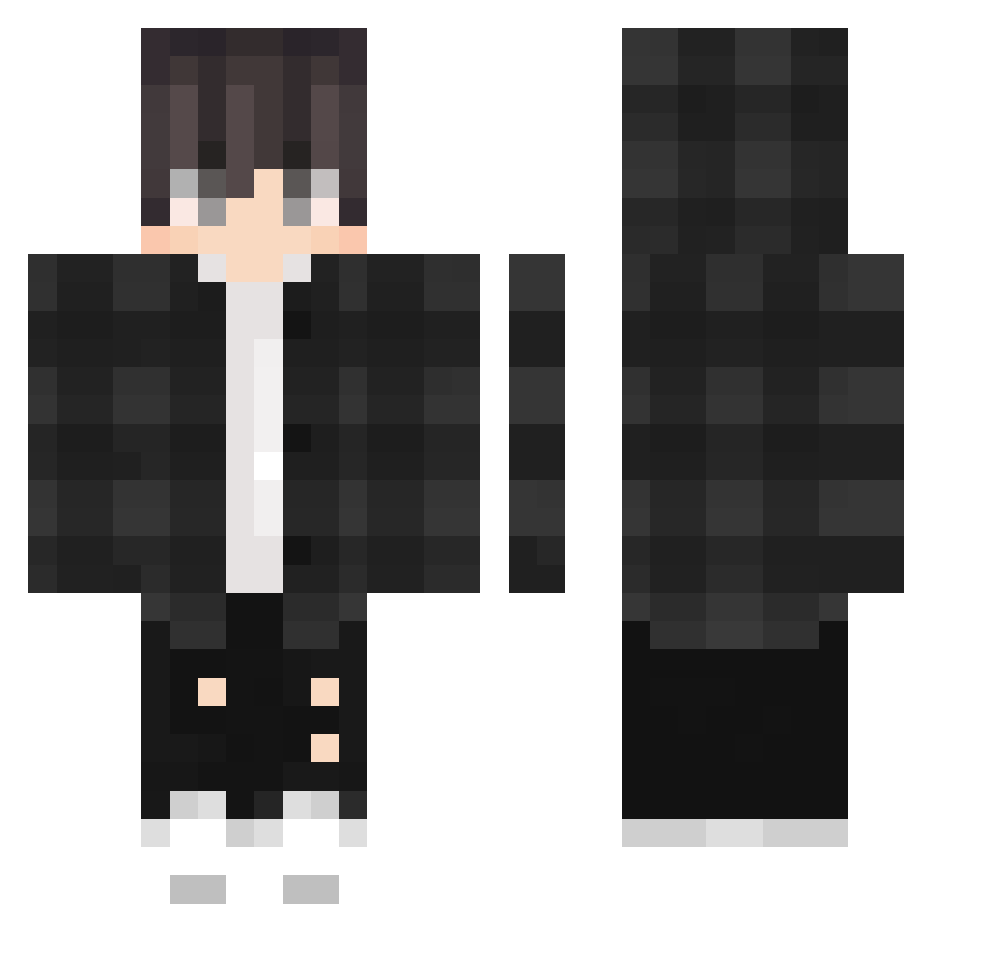 ZHEFOX Minecraft skin, front and back view