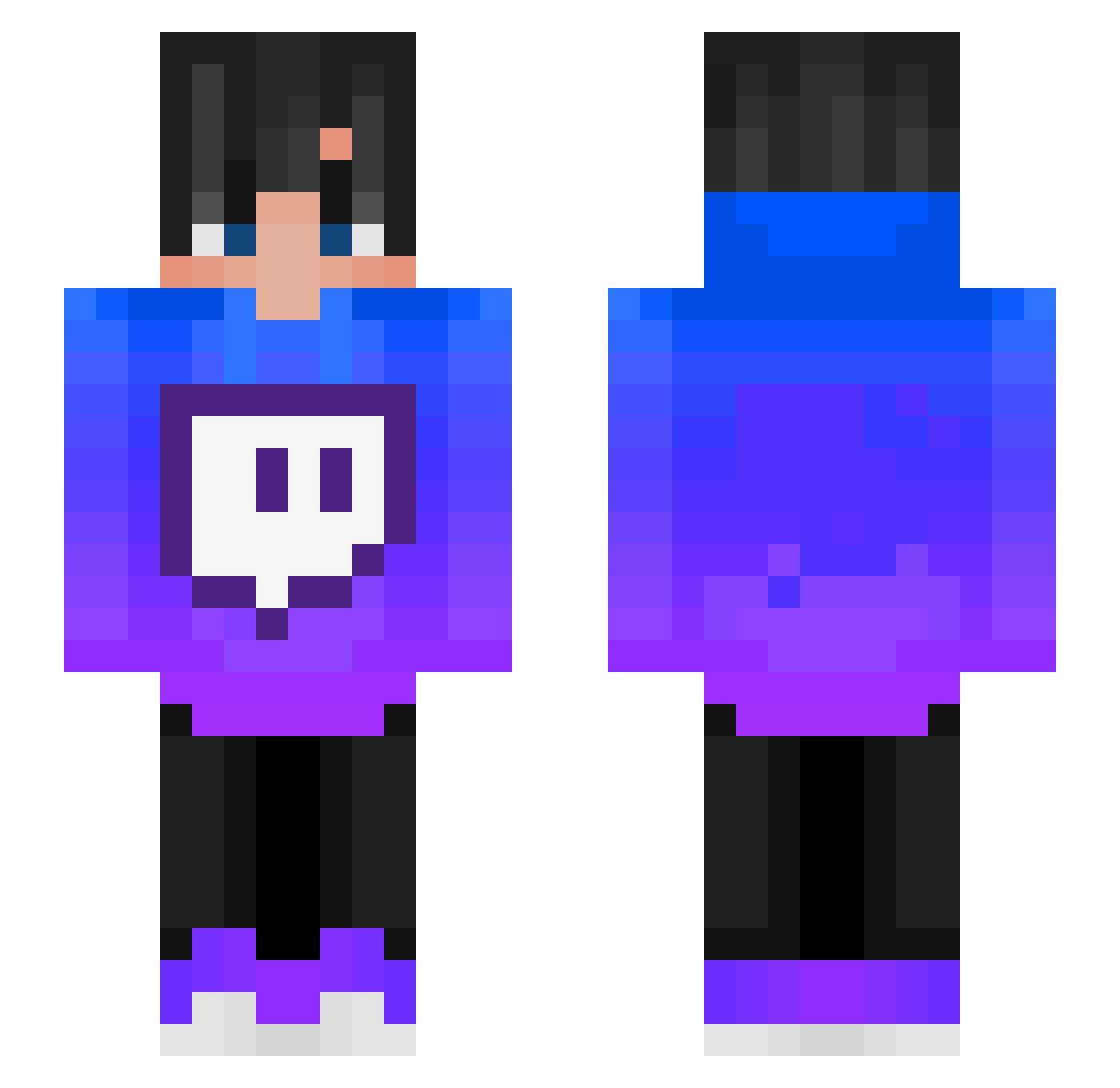 sonoMrFl3 Minecraft skin, front and back view