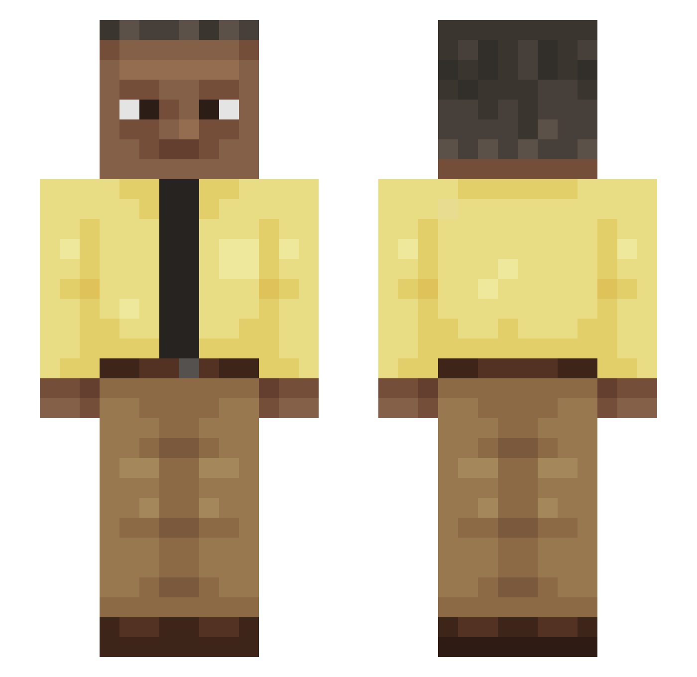 pivaSICK Minecraft skin, front and back view