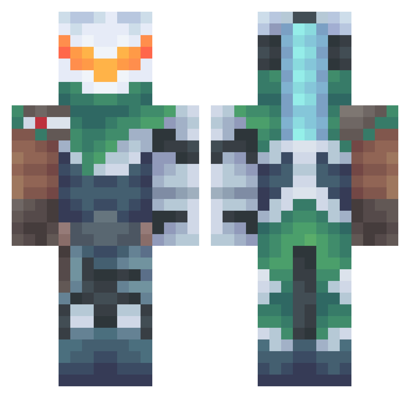wasainsano777 Minecraft skin, front and back view