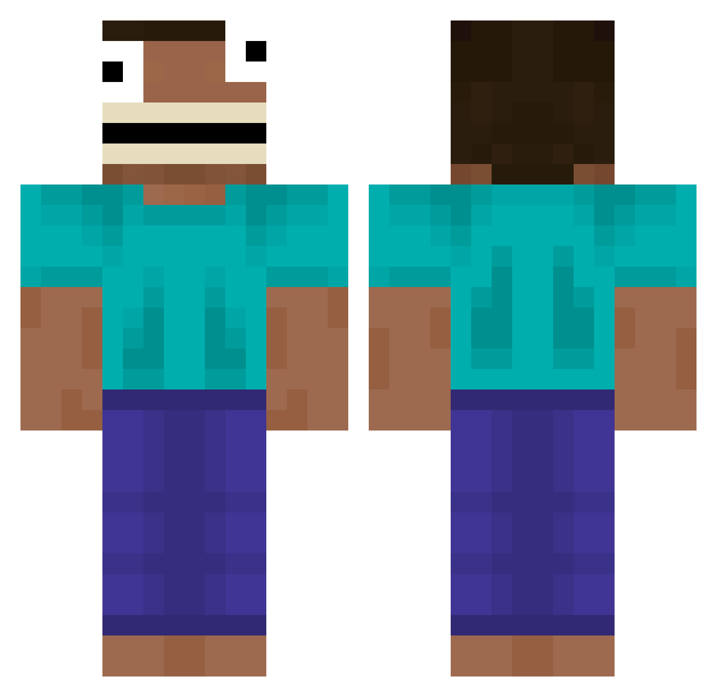 glith77 Minecraft skin, front and back view