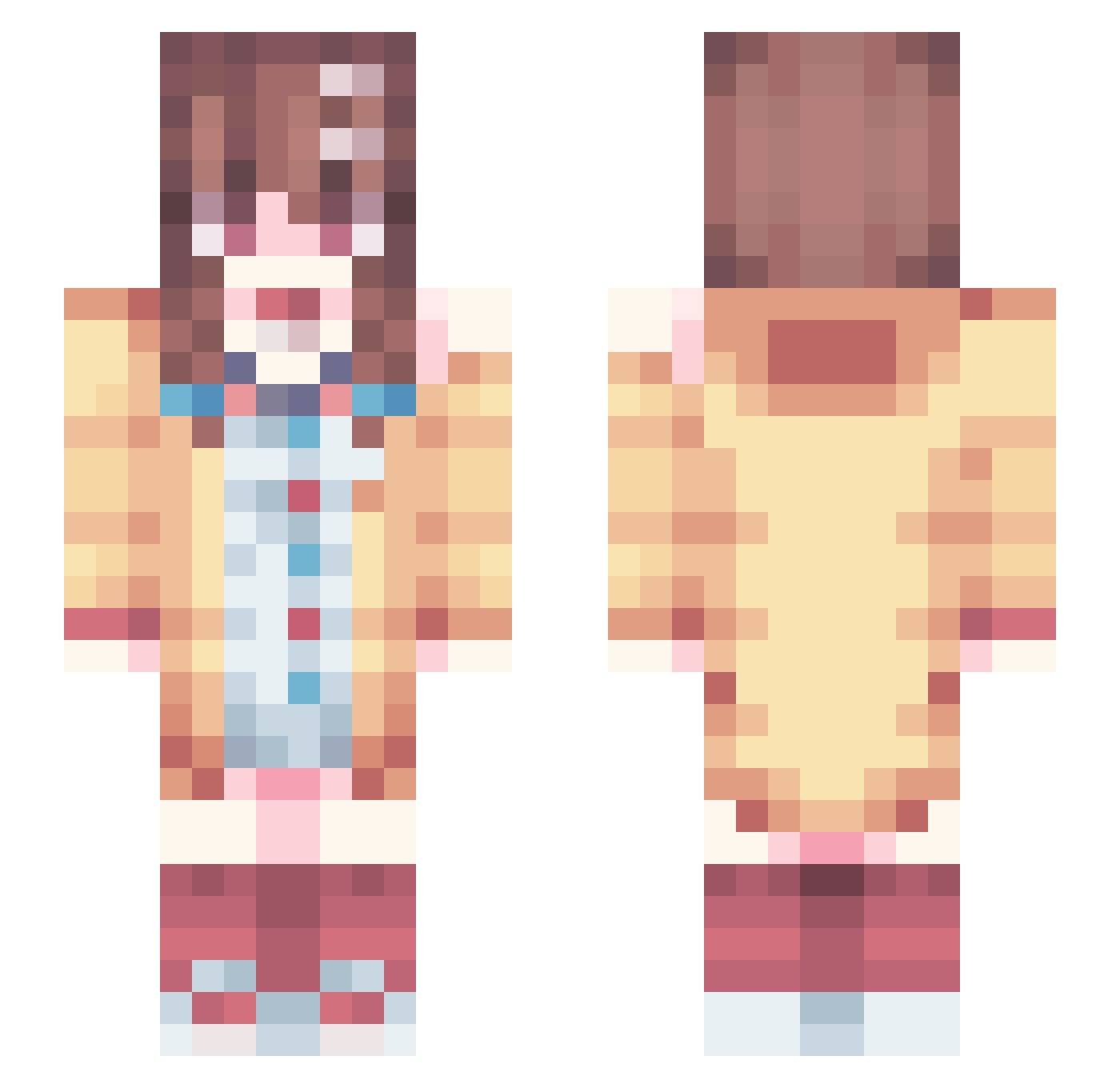 Bradgito Minecraft skin, front and back view