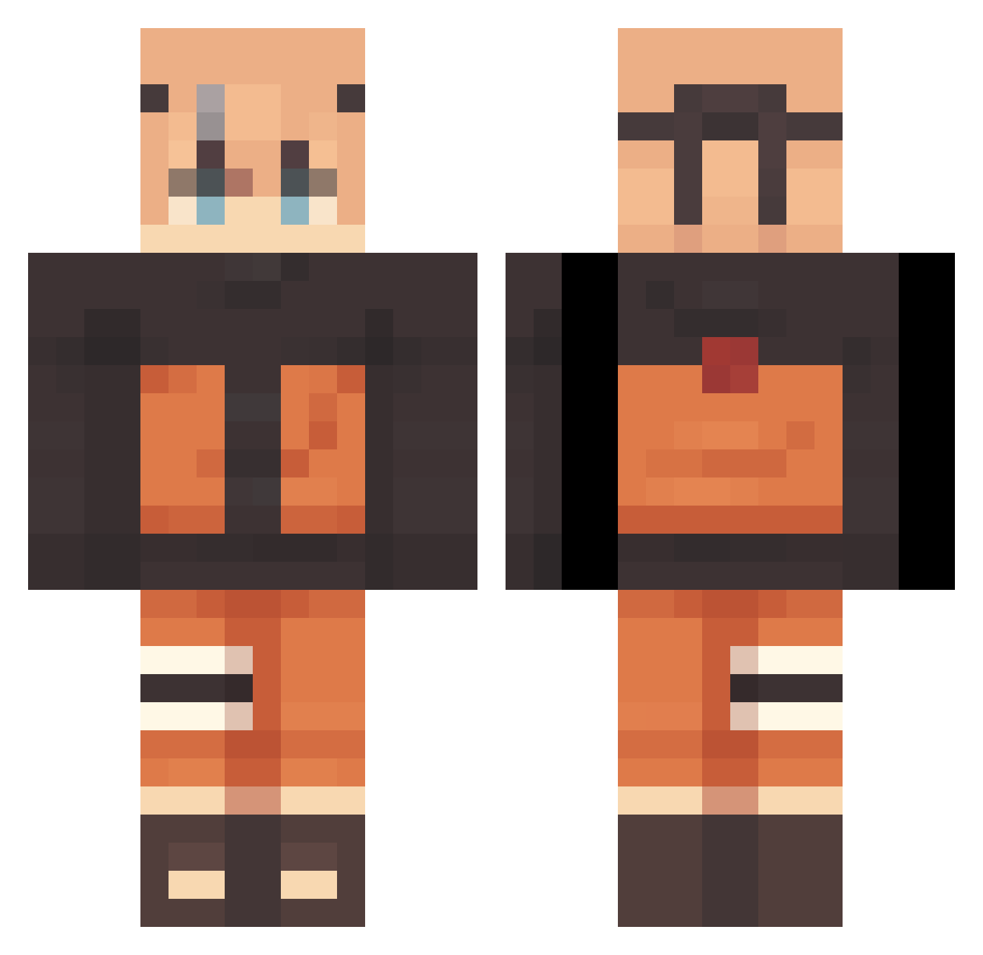 Lucarinio10 Minecraft skin, front and back view