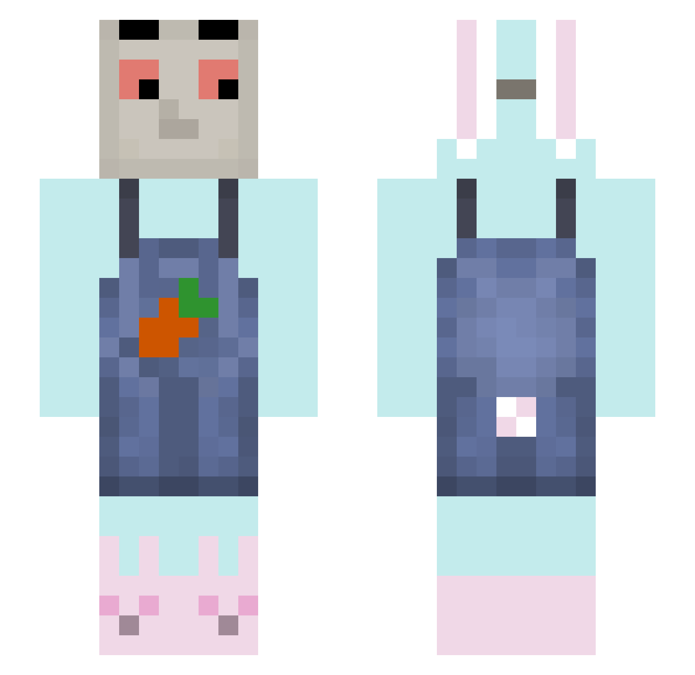 Delusioned Minecraft skin, front and back view