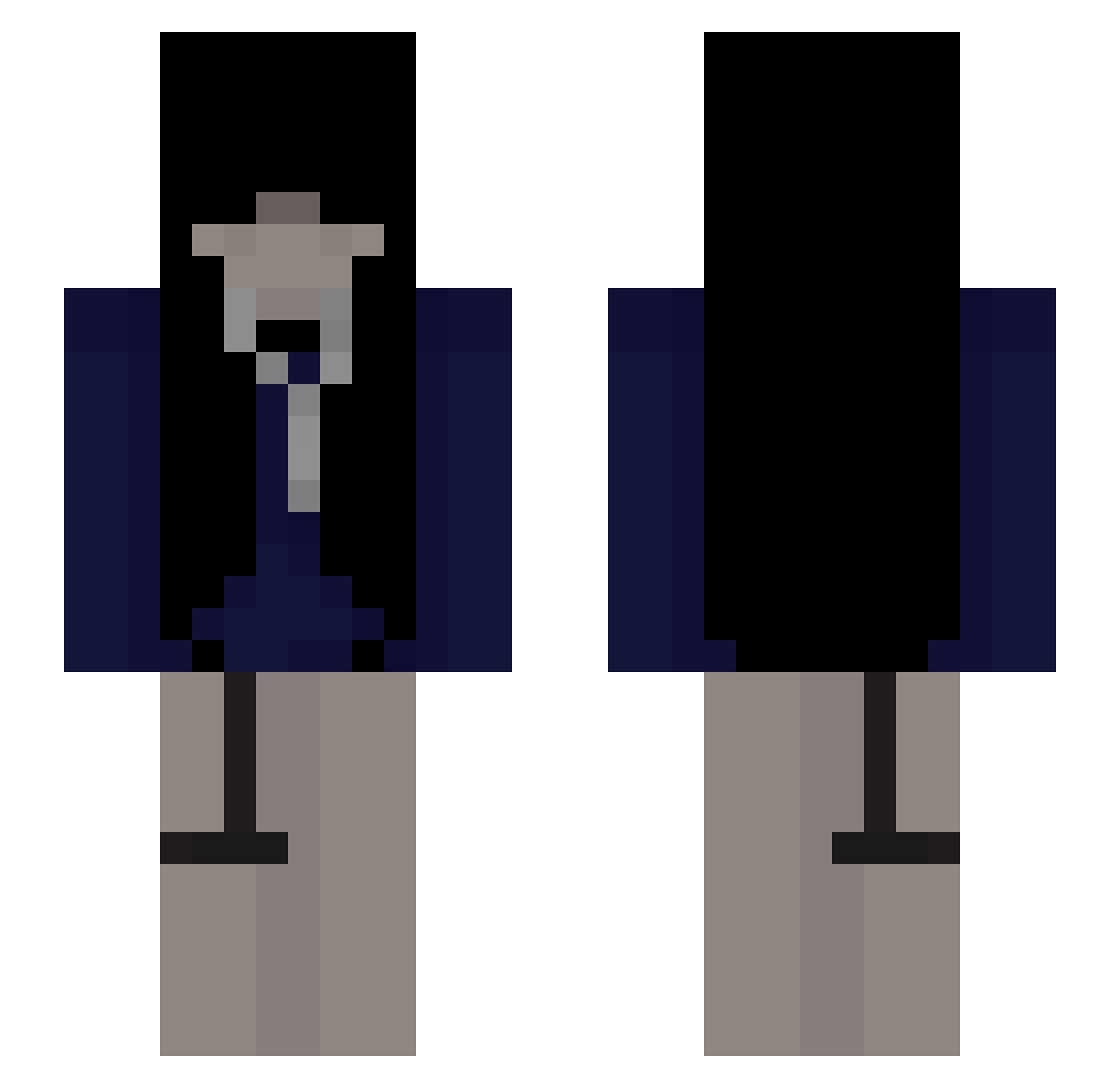 Replacements Minecraft skin, front and back view