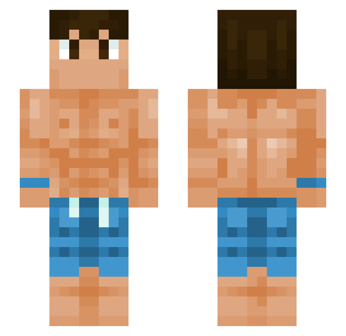 0nei Minecraft skin, front and back view