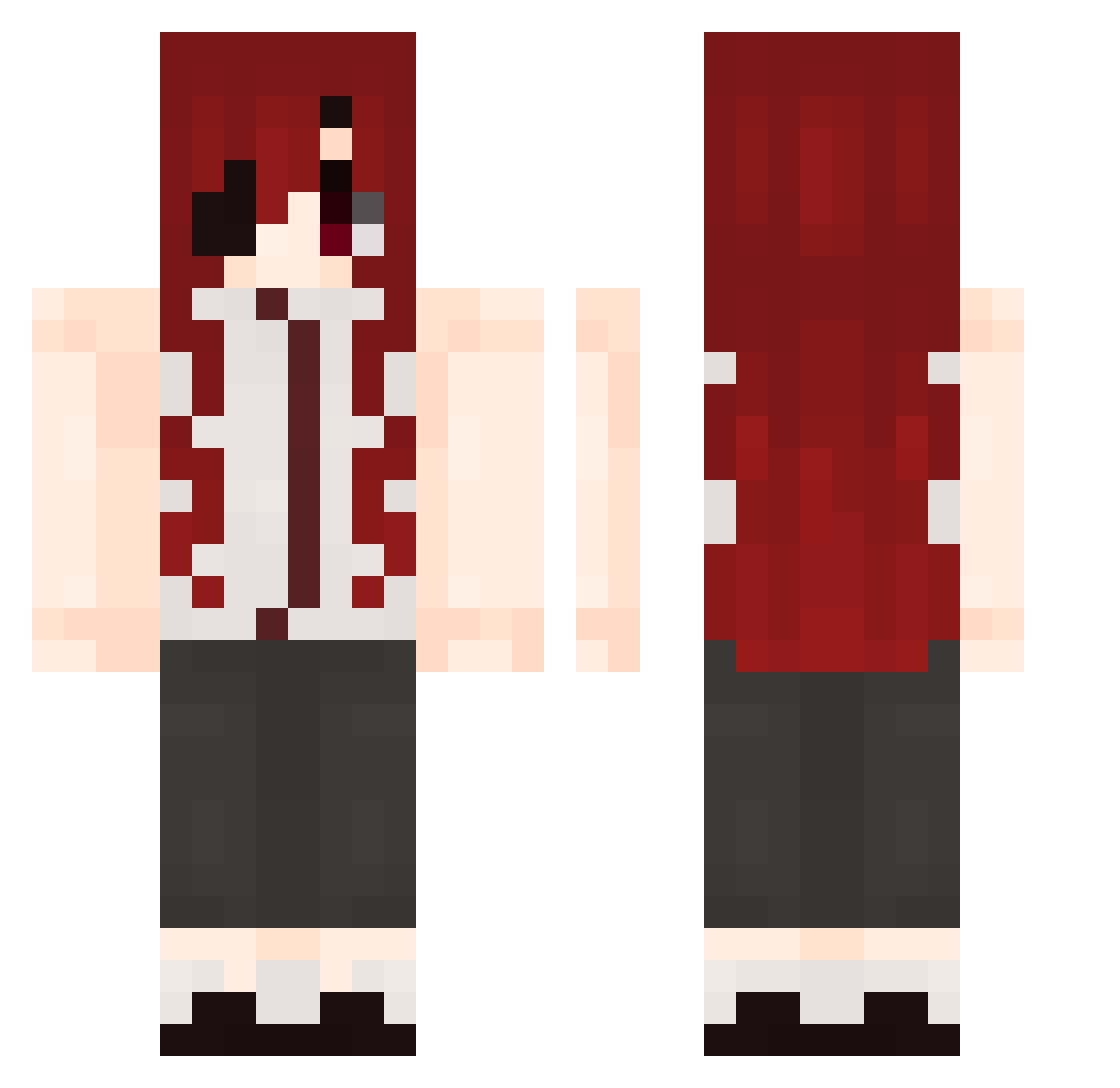 Visere Minecraft skin, front and back view
