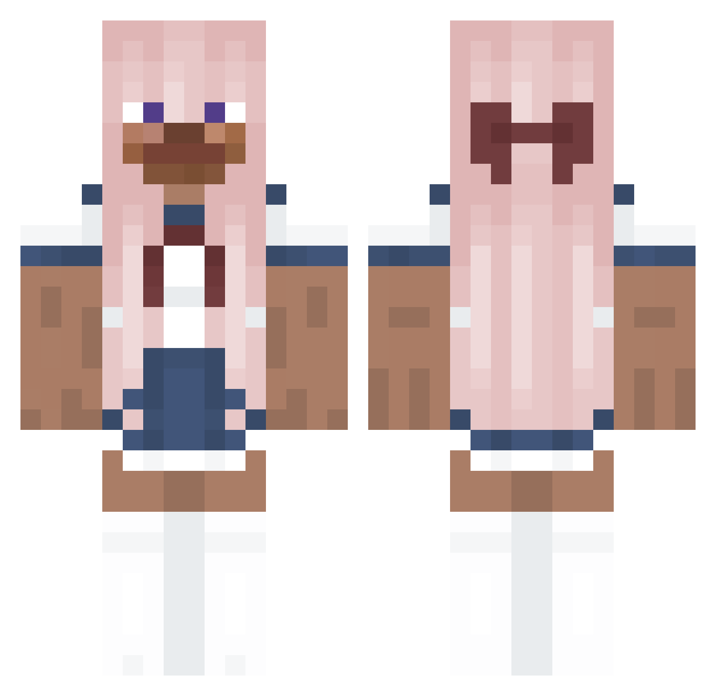 urbeh Minecraft skin, front and back view
