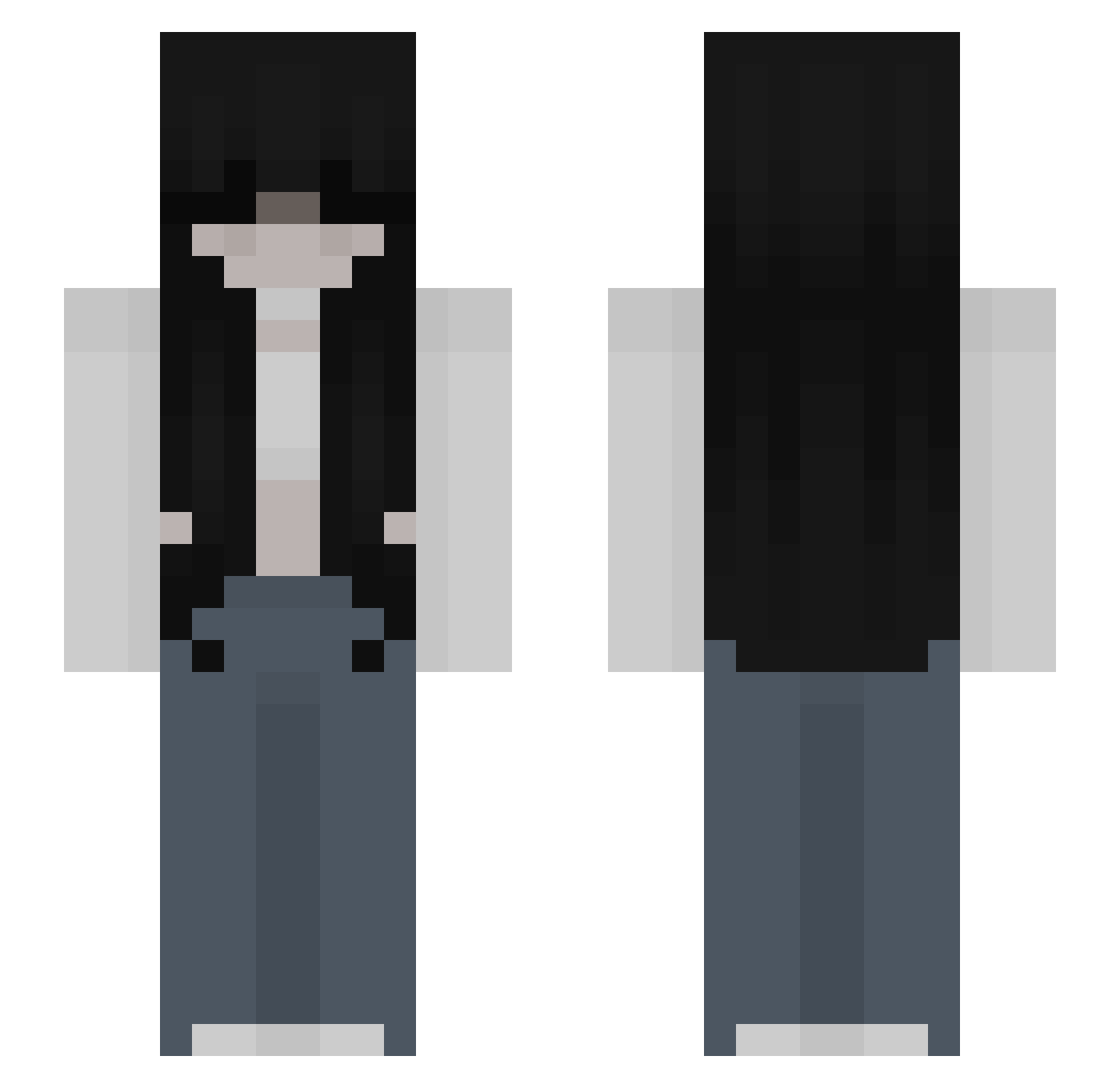 caspiia Minecraft skin, front and back view