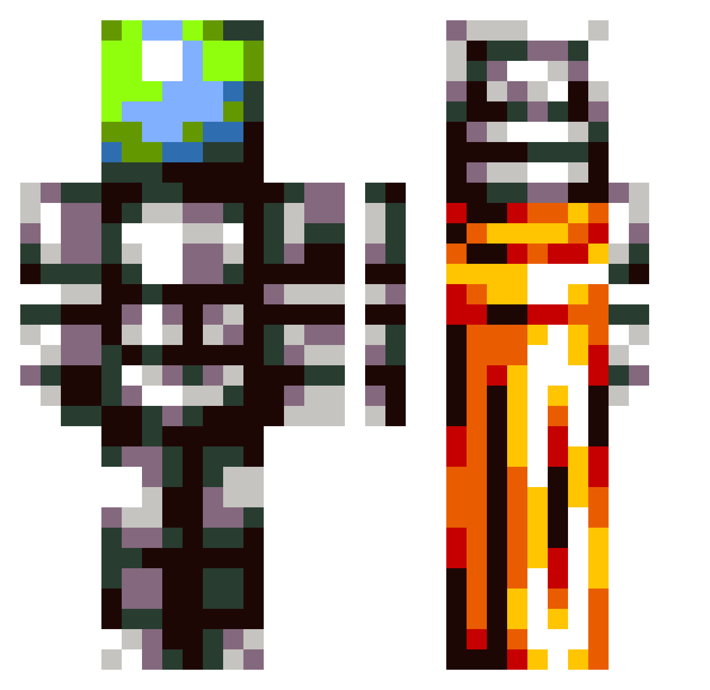 micdropnc Minecraft skin, front and back view