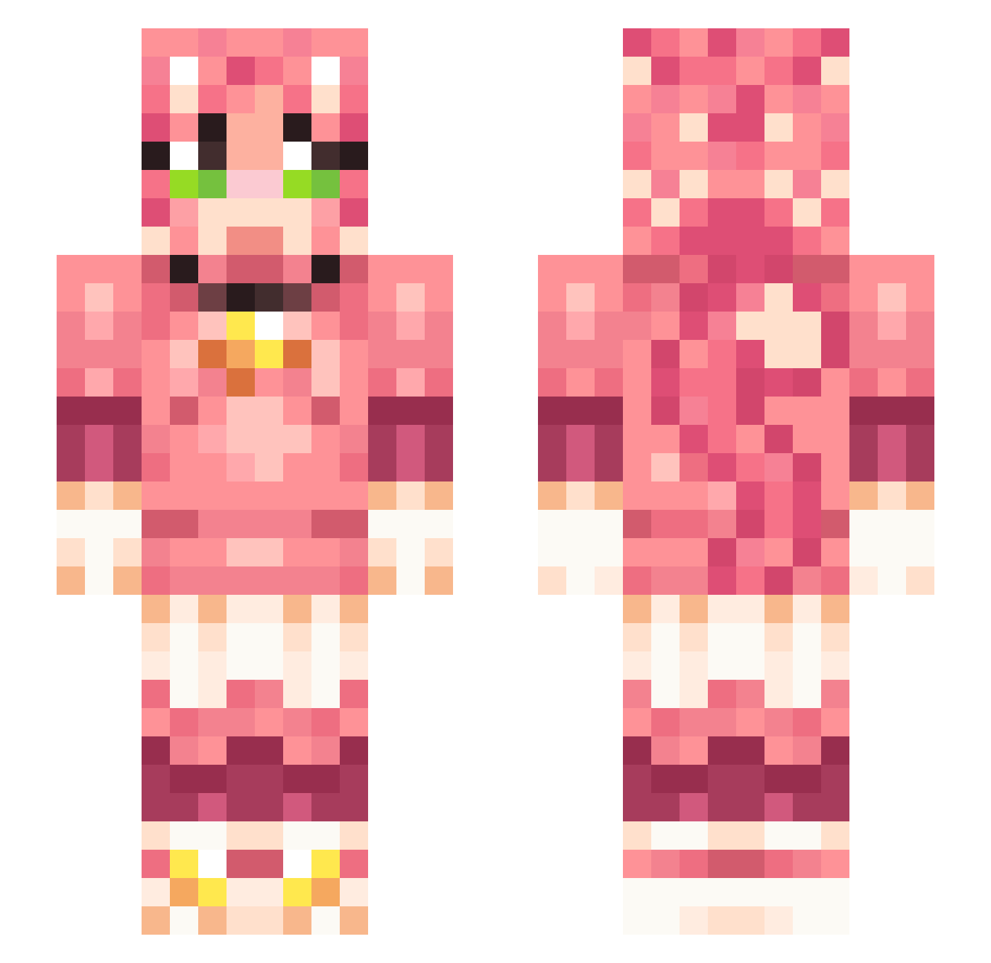 Kagaries Minecraft skin, front and back view