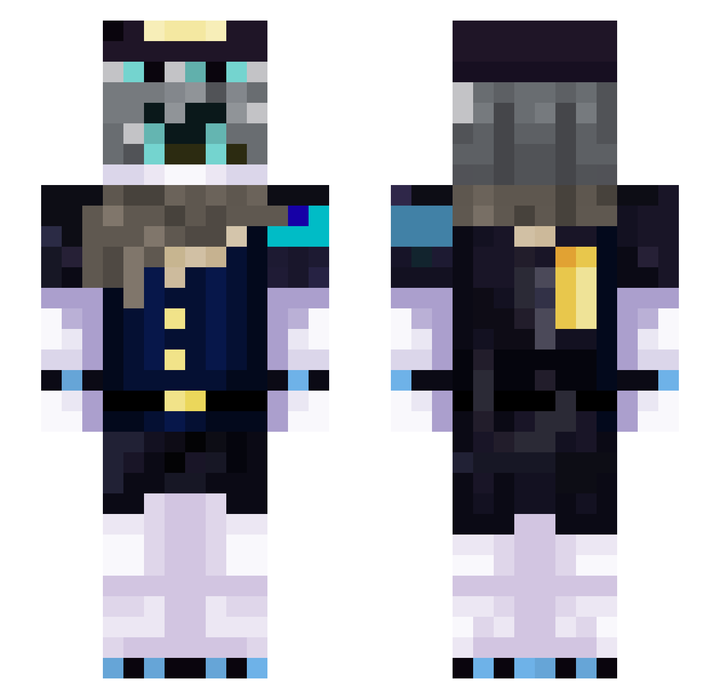 AkashaBzh Minecraft skin, front and back view
