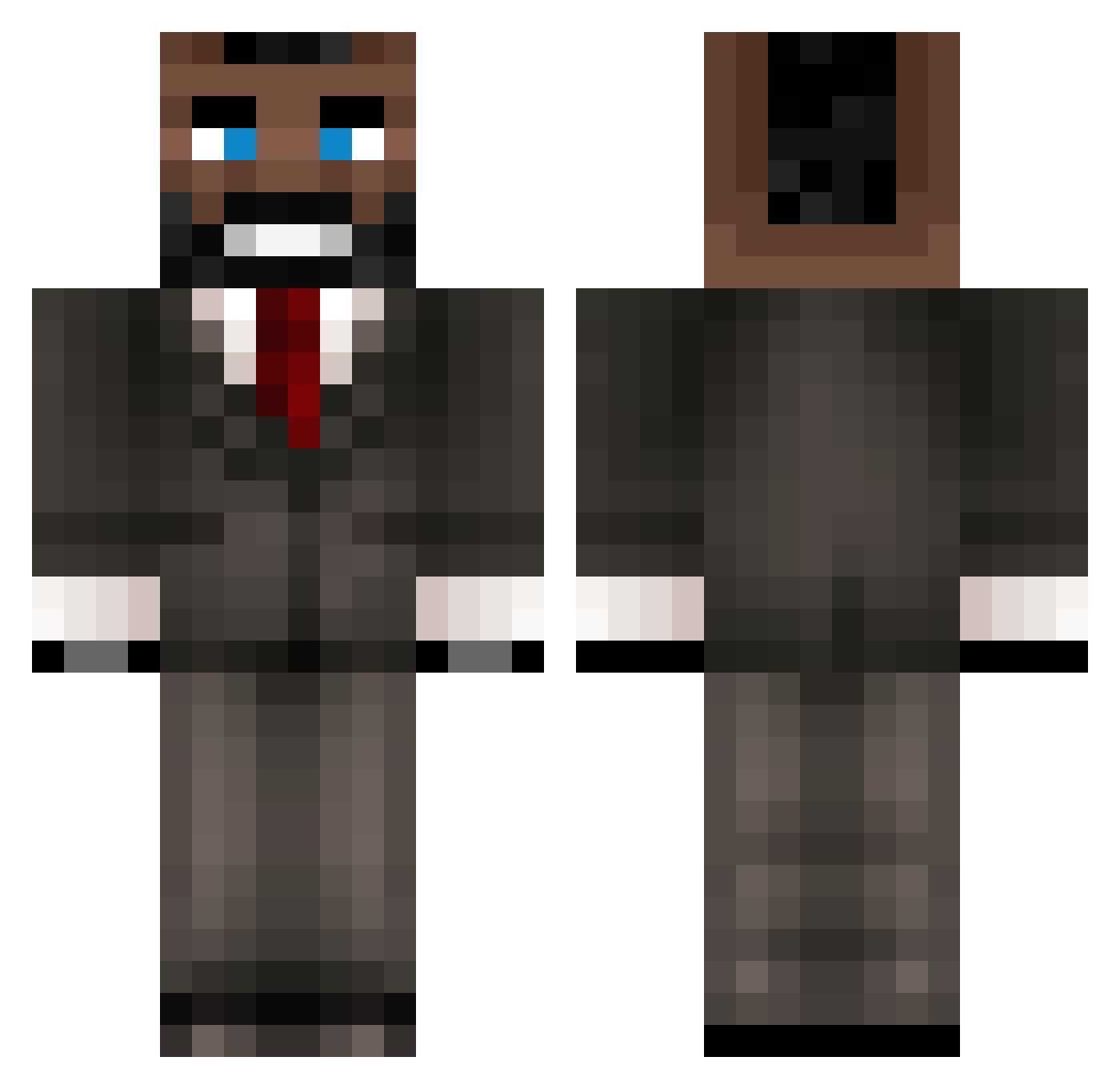 Vixen2424 Minecraft skin, front and back view