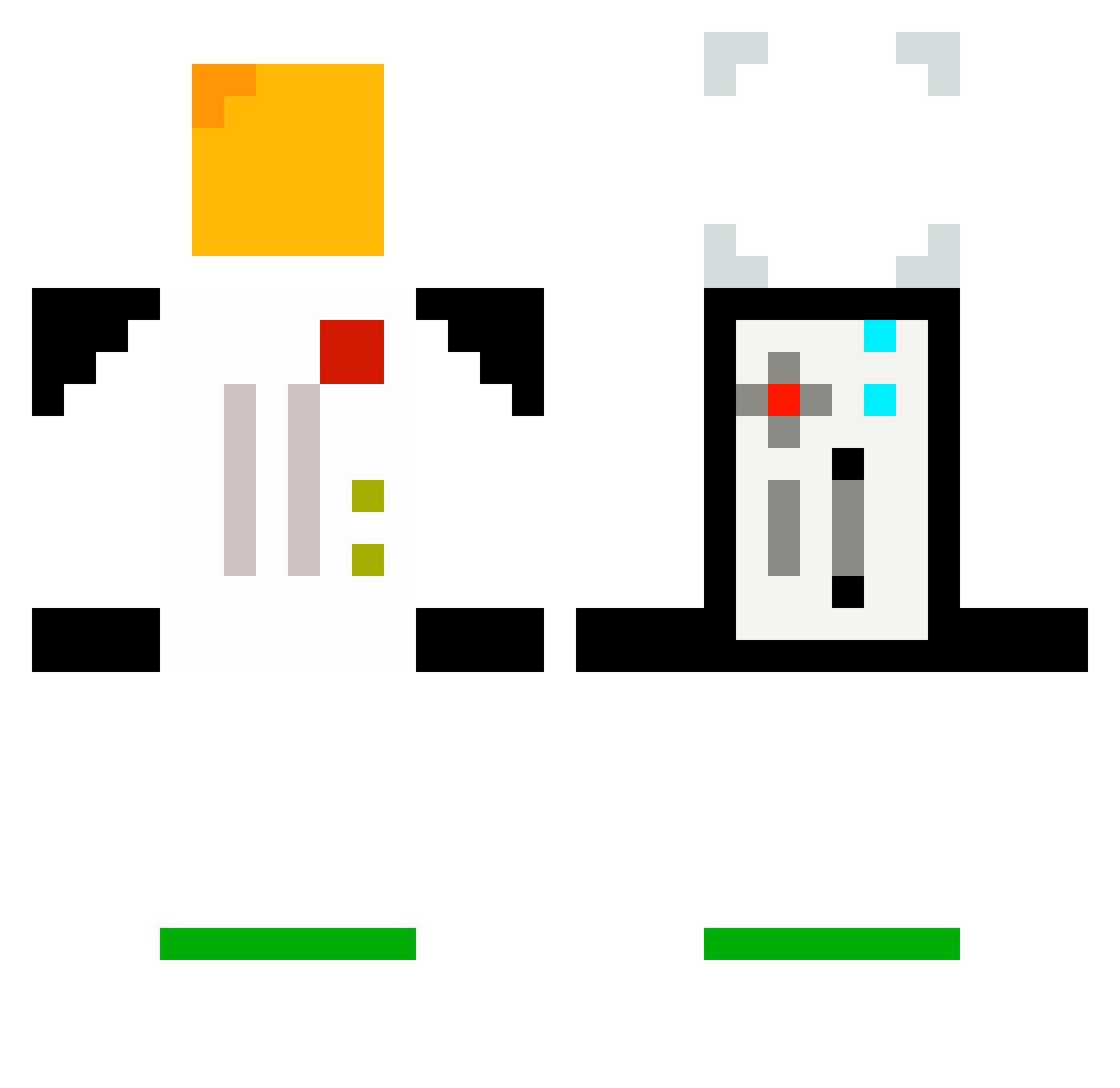 Gh0stlly Minecraft skin, front and back view