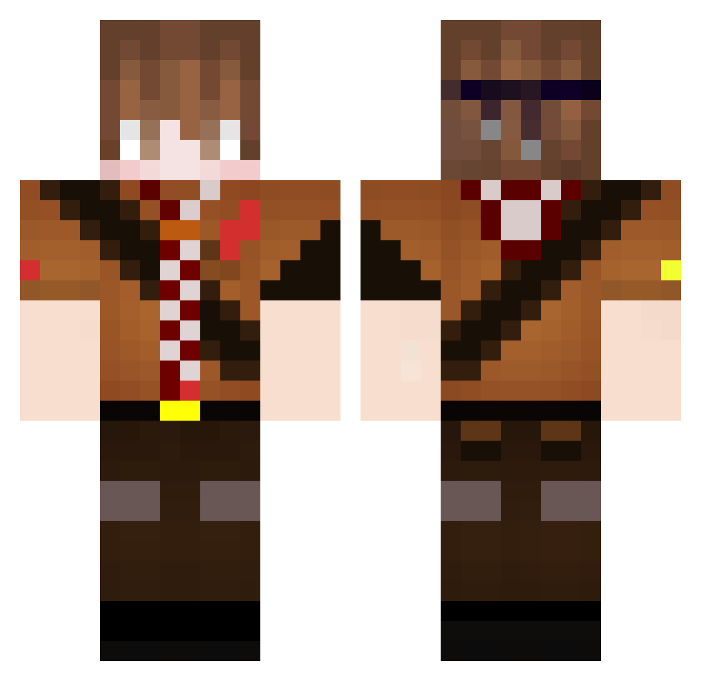 Peywish Minecraft skin, front and back view