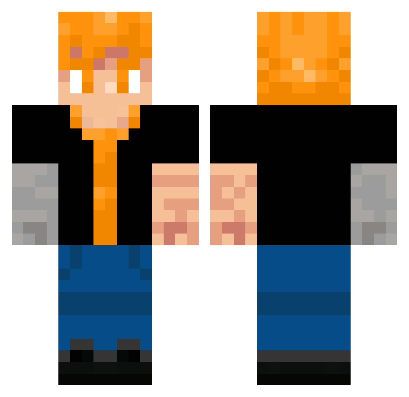 Vbee2013 Minecraft skin, front and back view