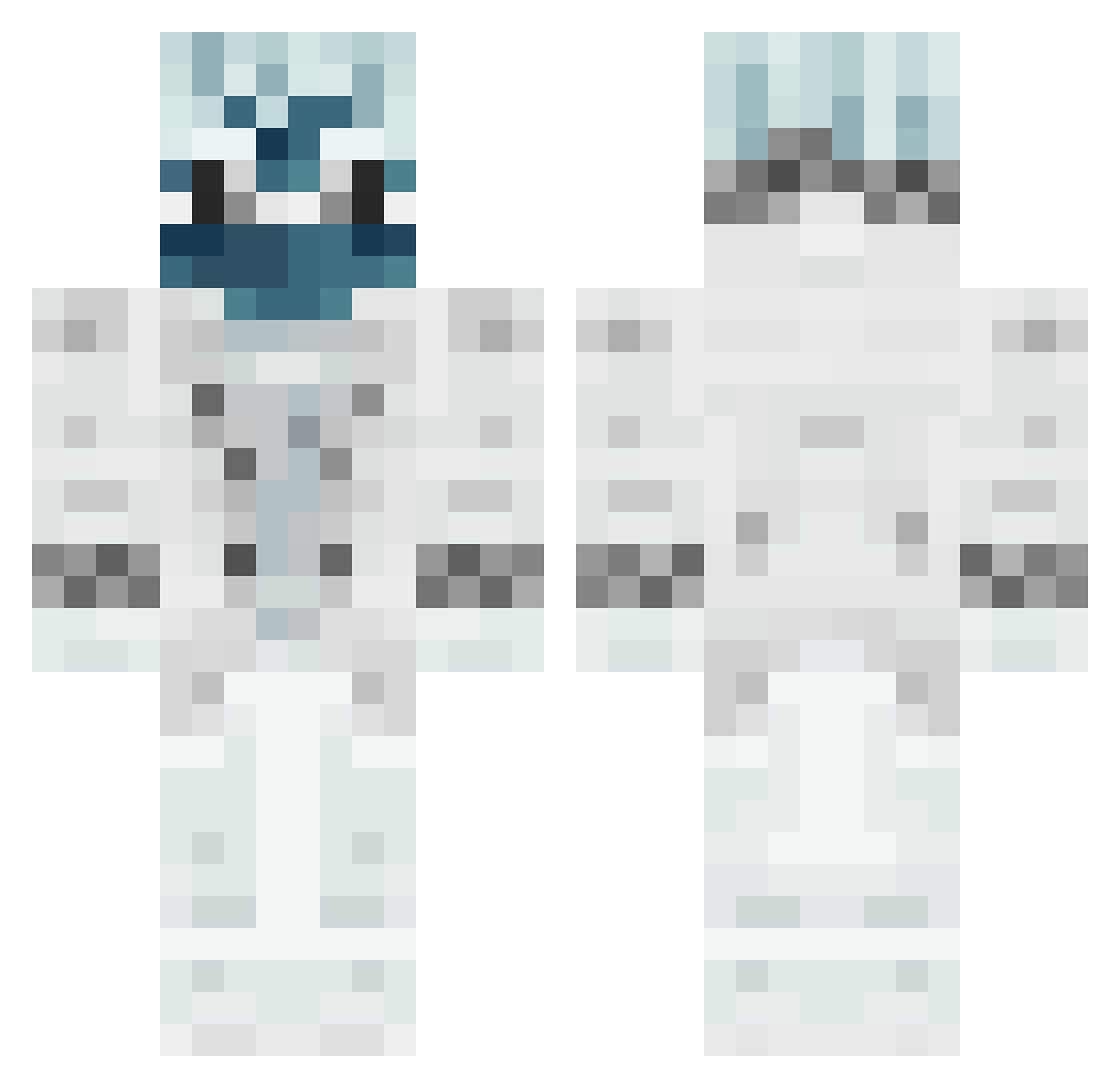 Boouko Minecraft skin, front and back view