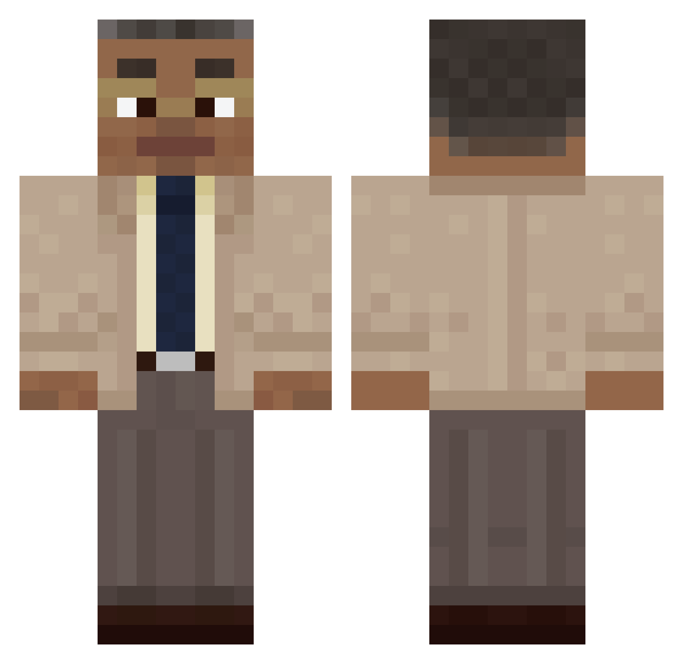Tobias_mine Minecraft skin, front and back view