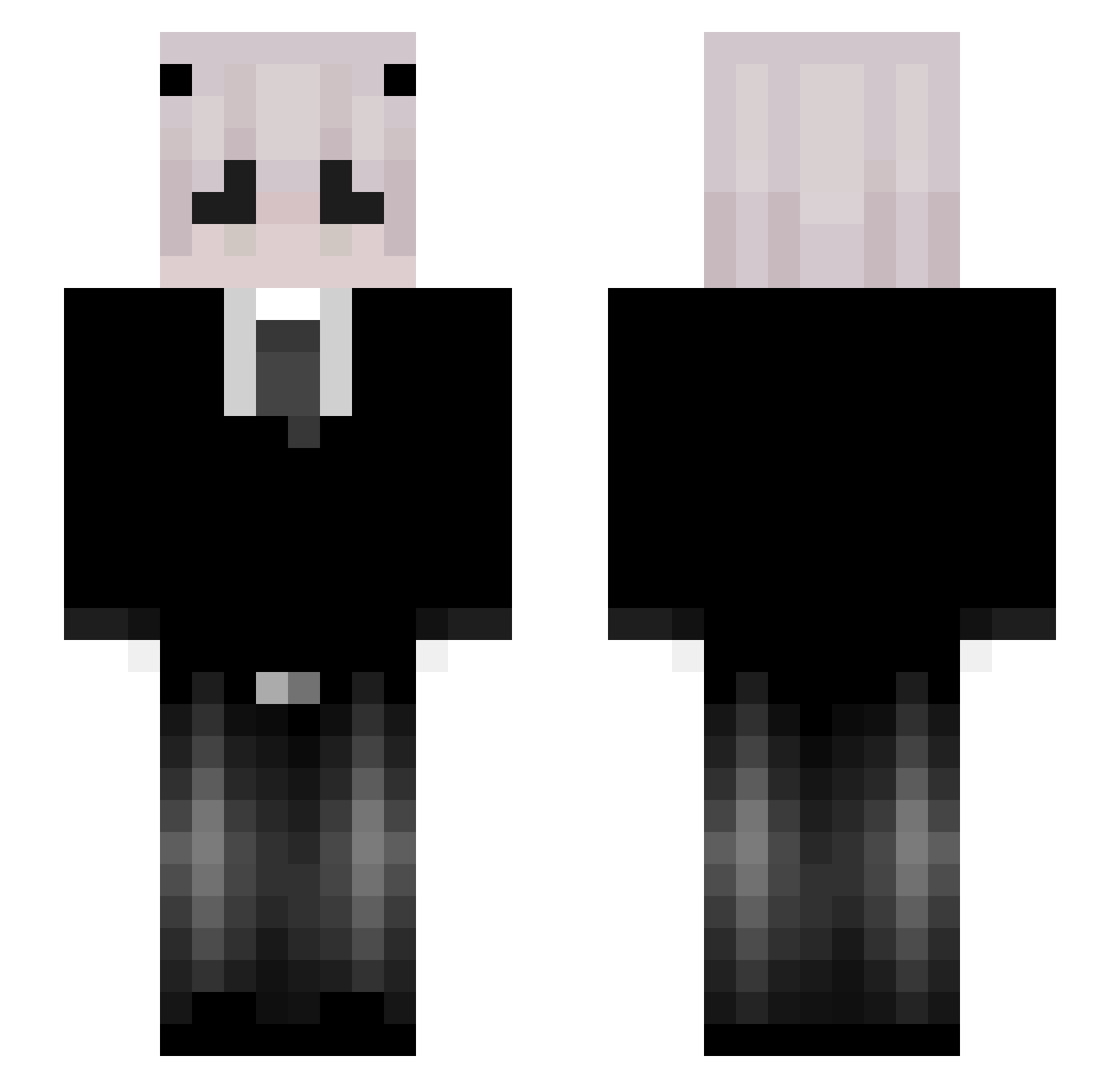 gotihc Minecraft skin, front and back view