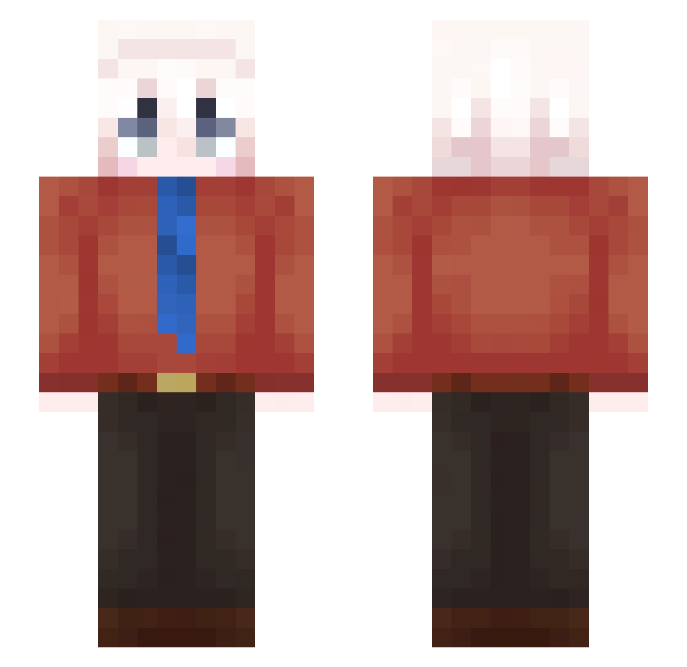 jimmyskyblock Minecraft skin, front and back view