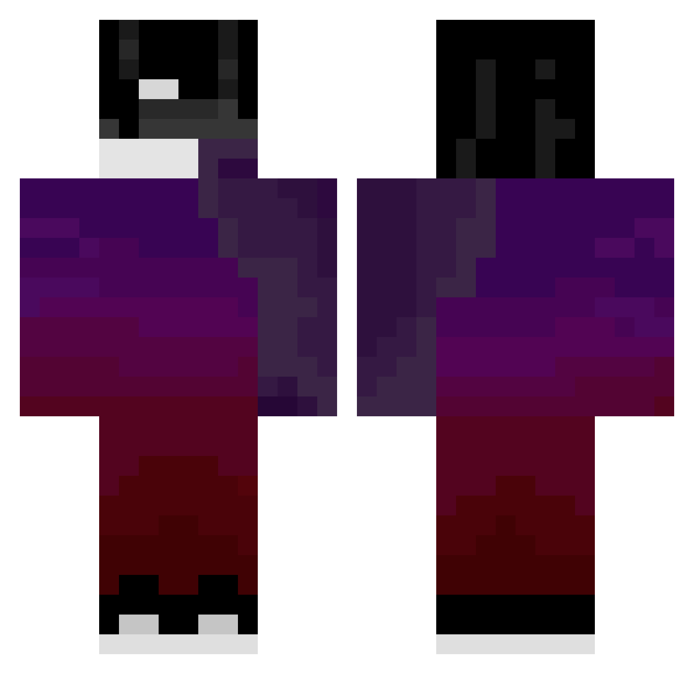 ItzFl4m3 Minecraft skin, front and back view