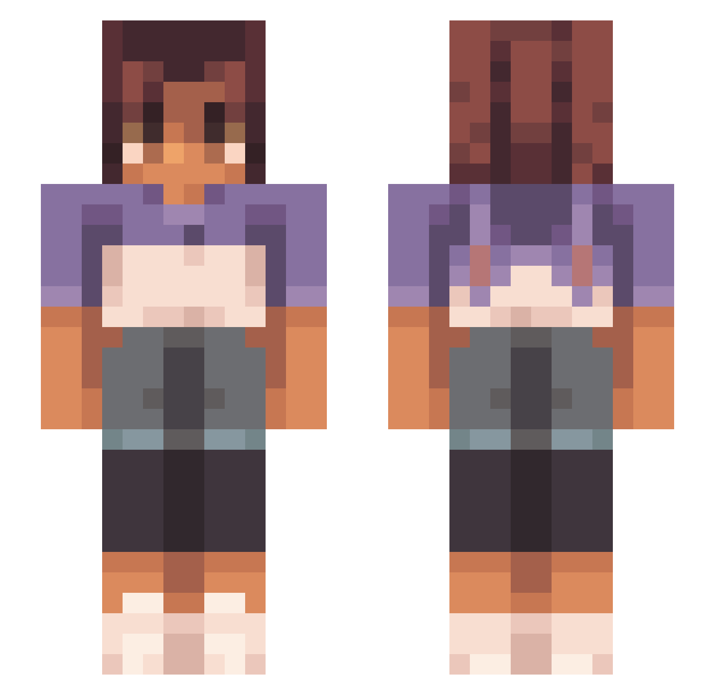 xxmalcolm2013 Minecraft skin, front and back view