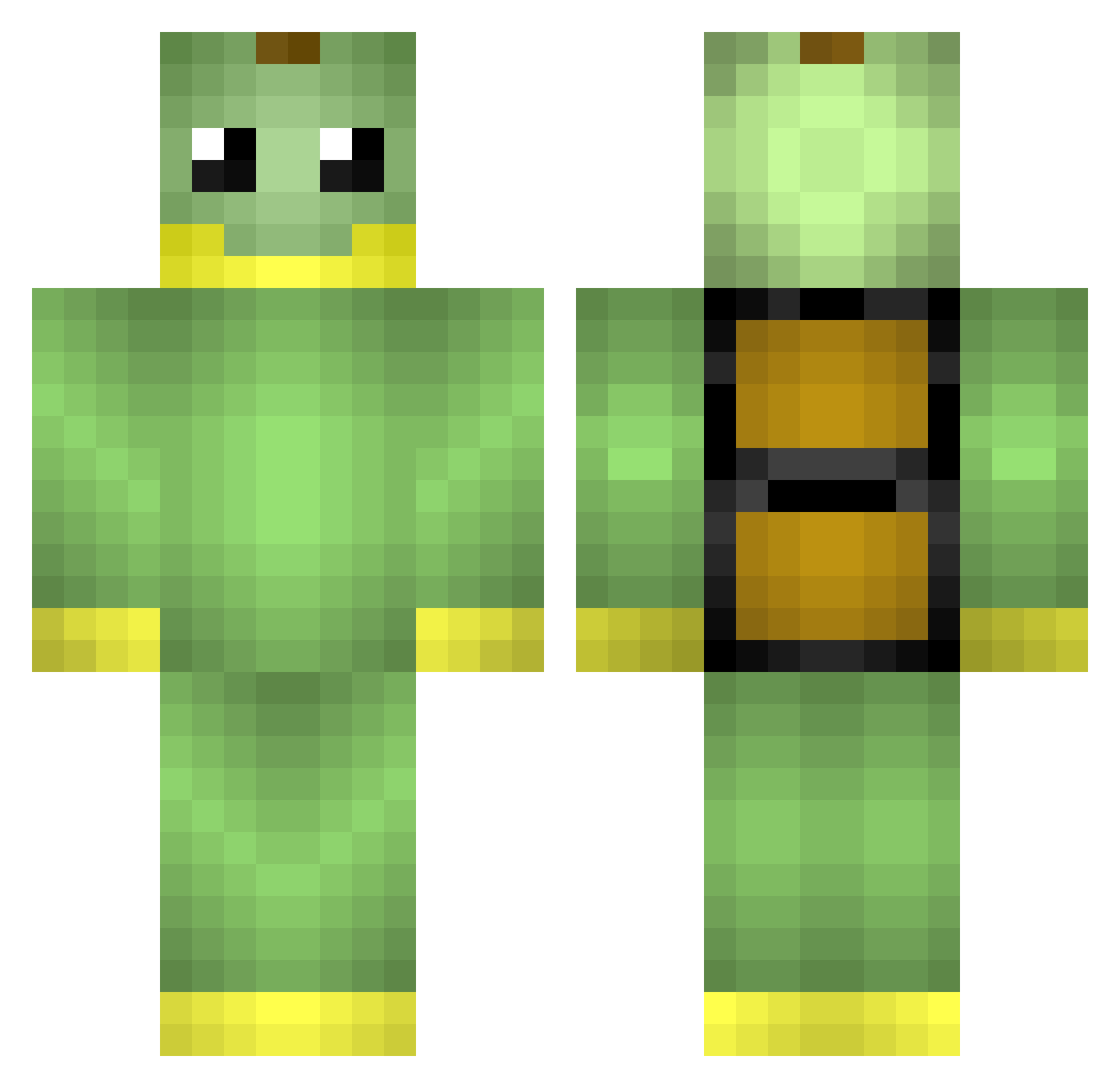 Yuntje Minecraft skin, front and back view