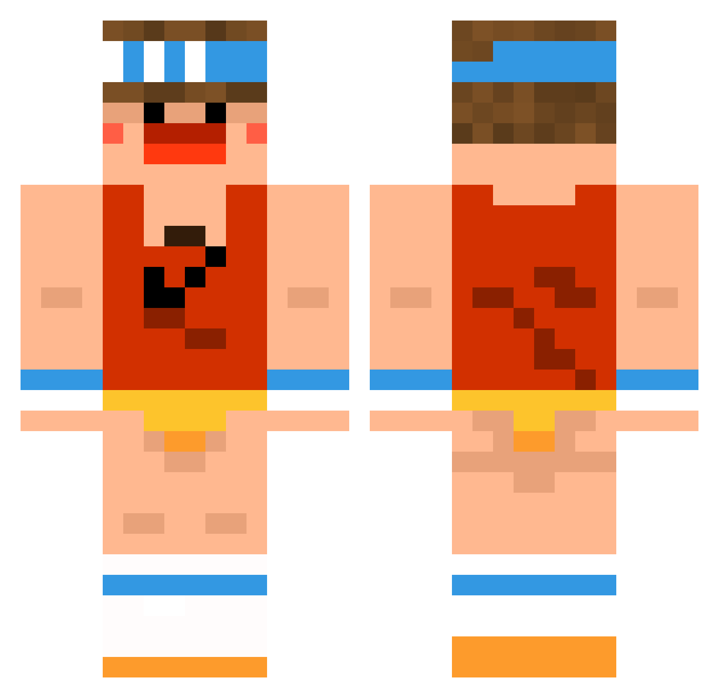 Slug Minecraft skin, front and back view