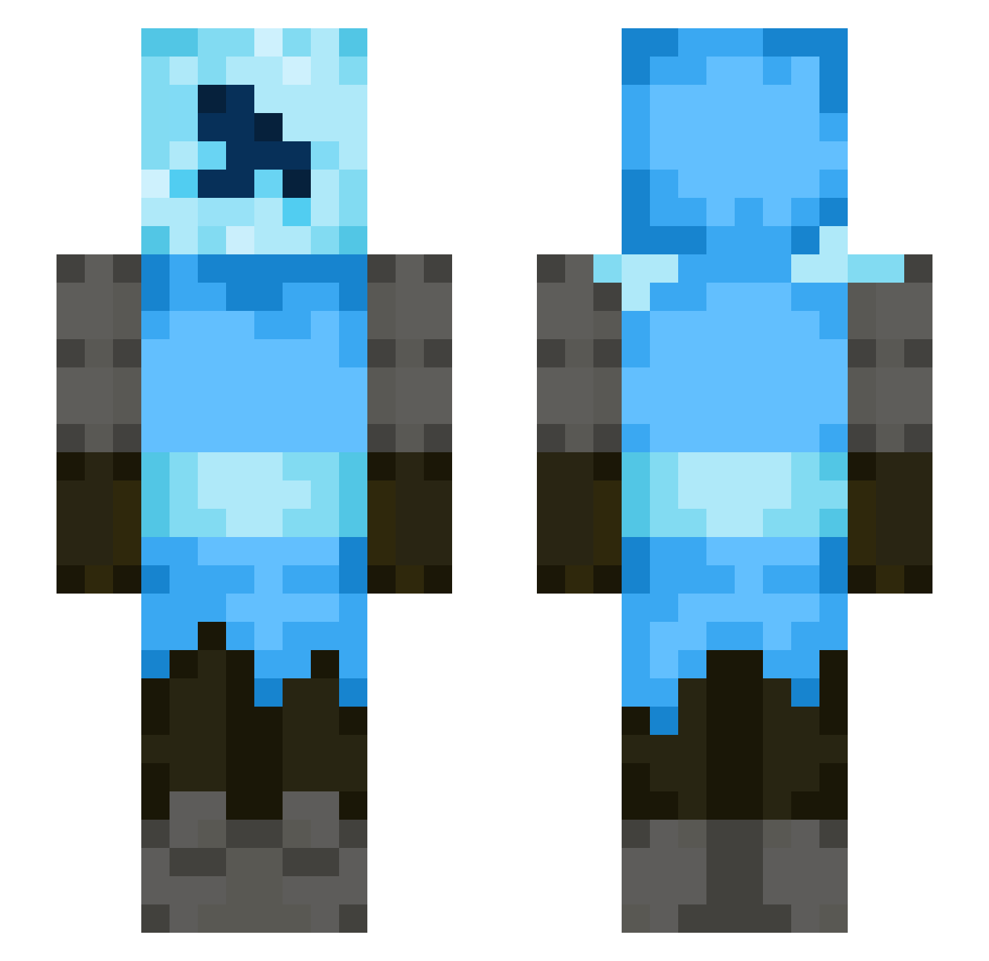 lunashinystars Minecraft skin, front and back view