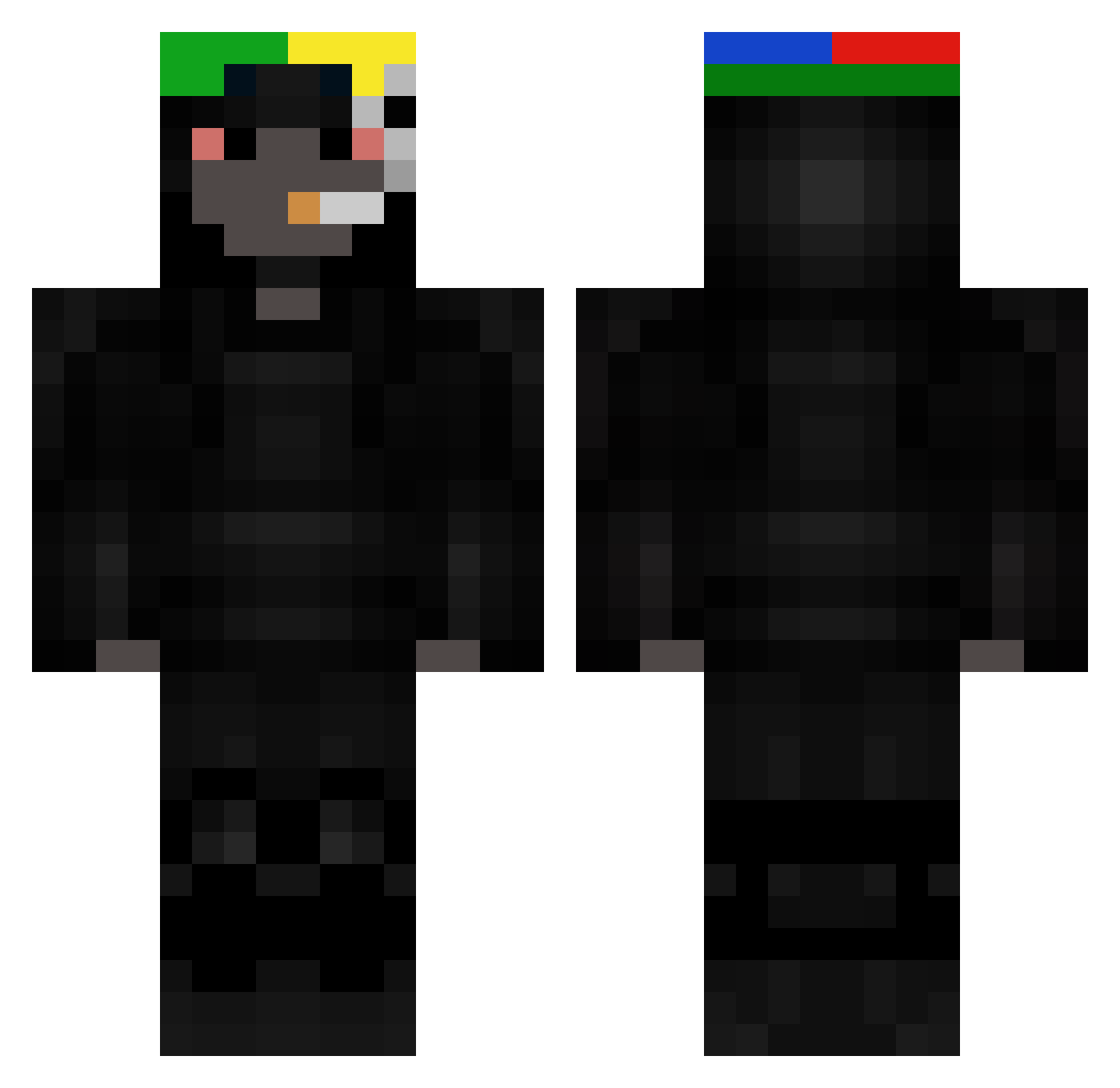 R1sto00 Minecraft skin, front and back view