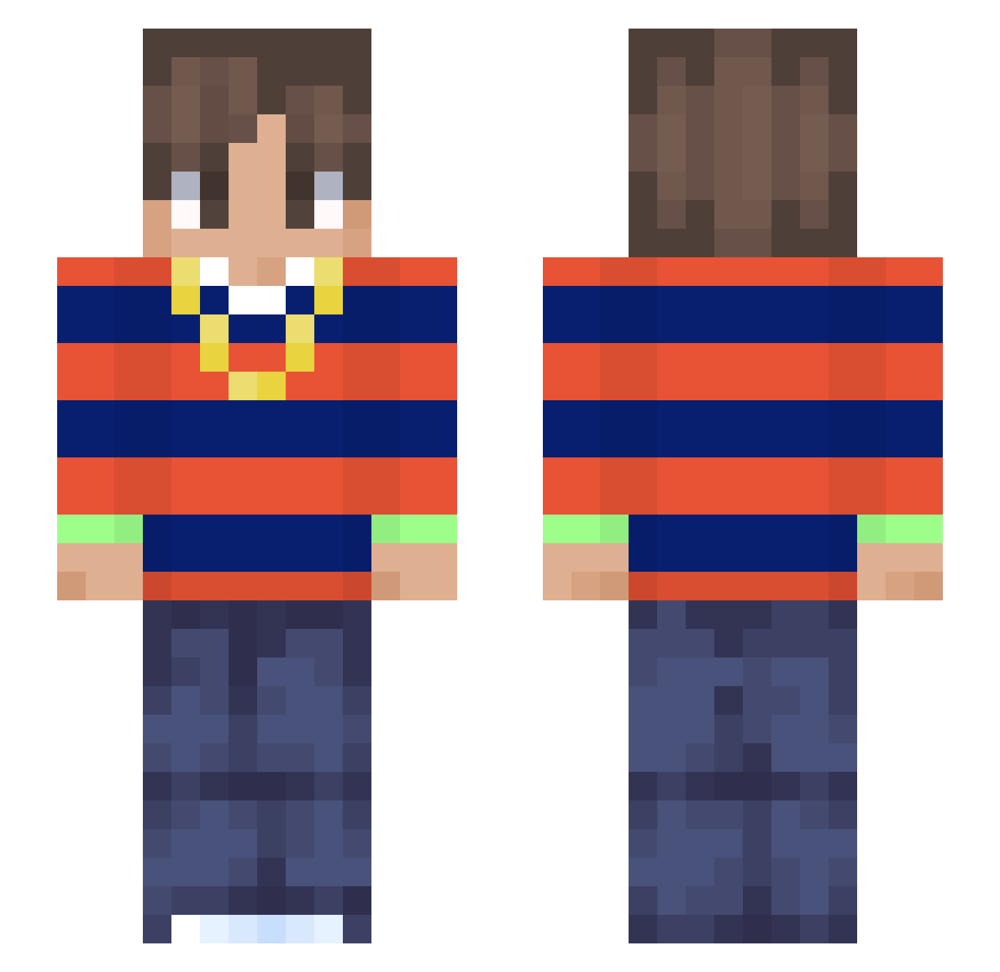 Saykoo_ Minecraft skin, front and back view