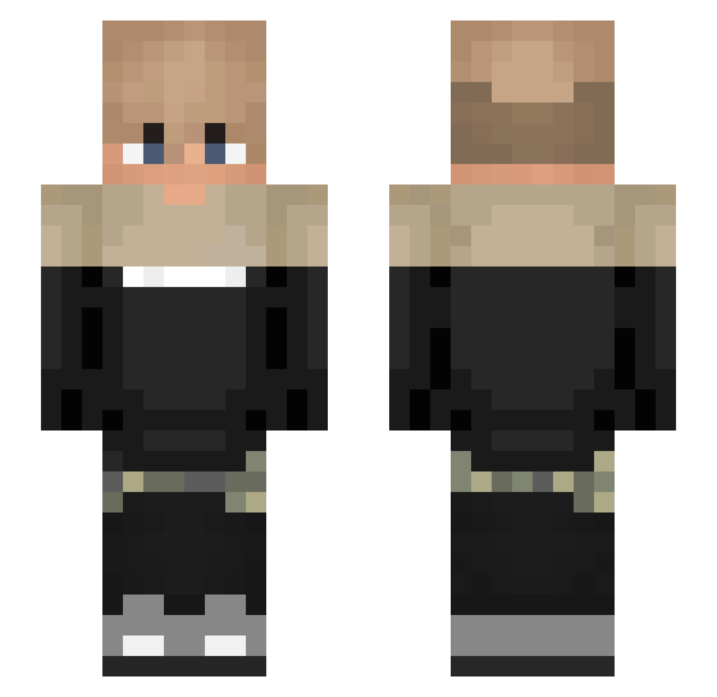 zBronco Minecraft skin, front and back view