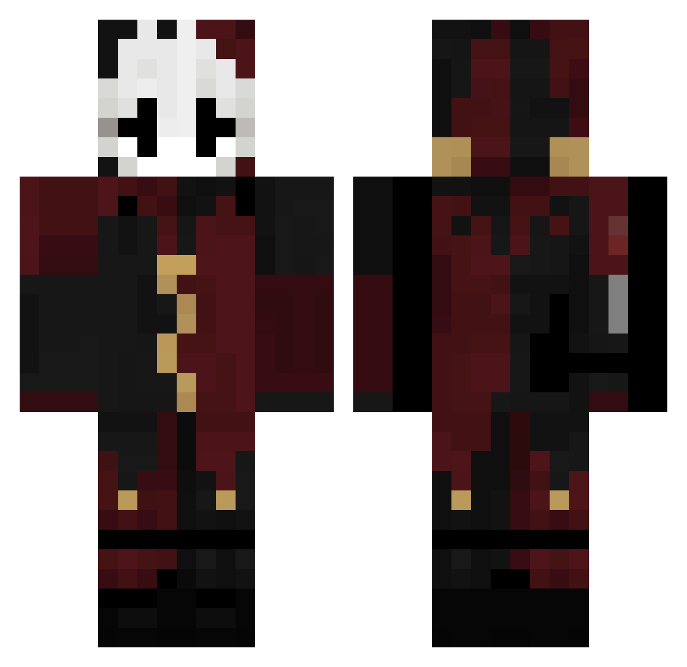 DirtywithPaint Minecraft skin, front and back view