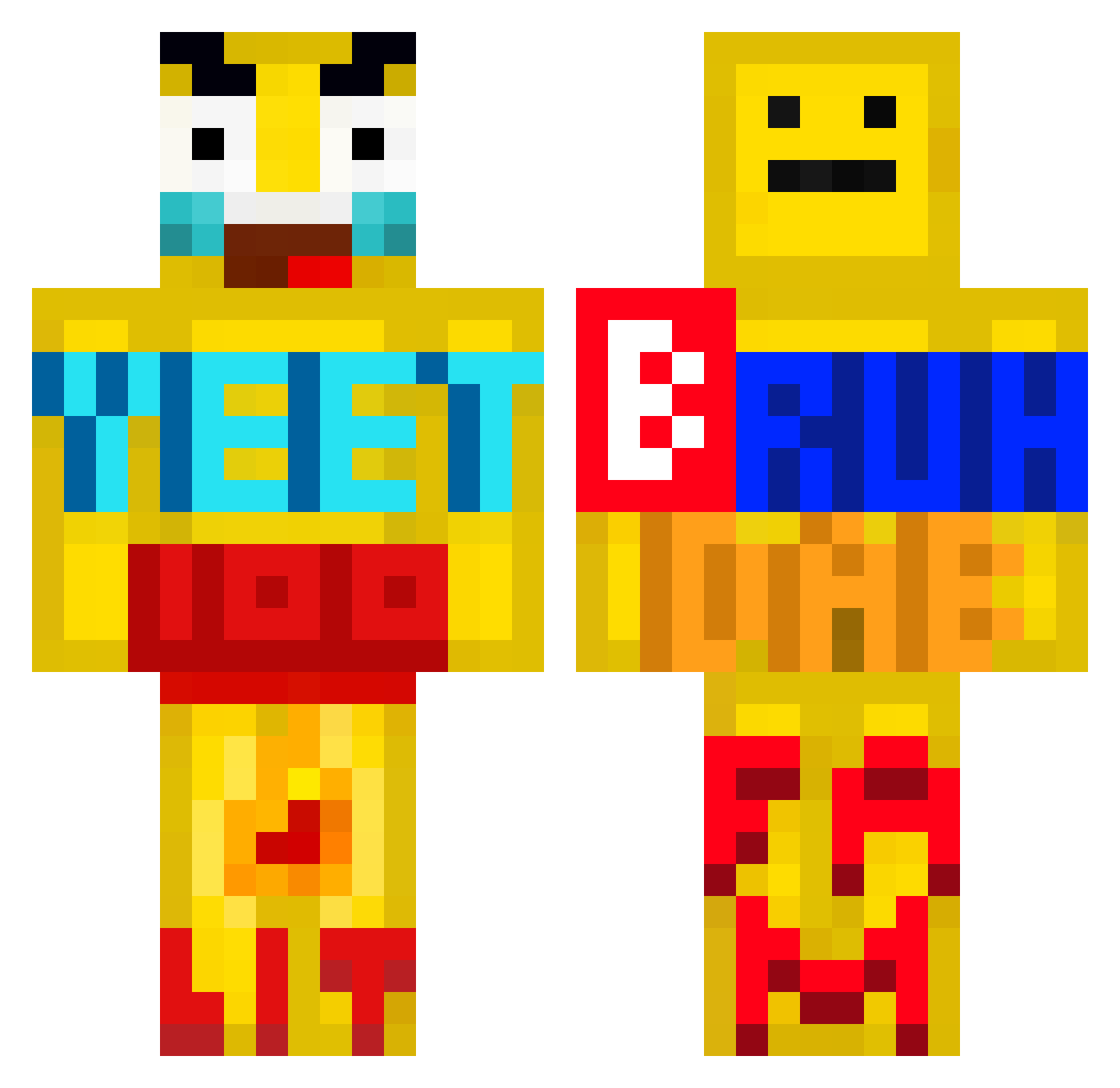keod Minecraft skin, front and back view
