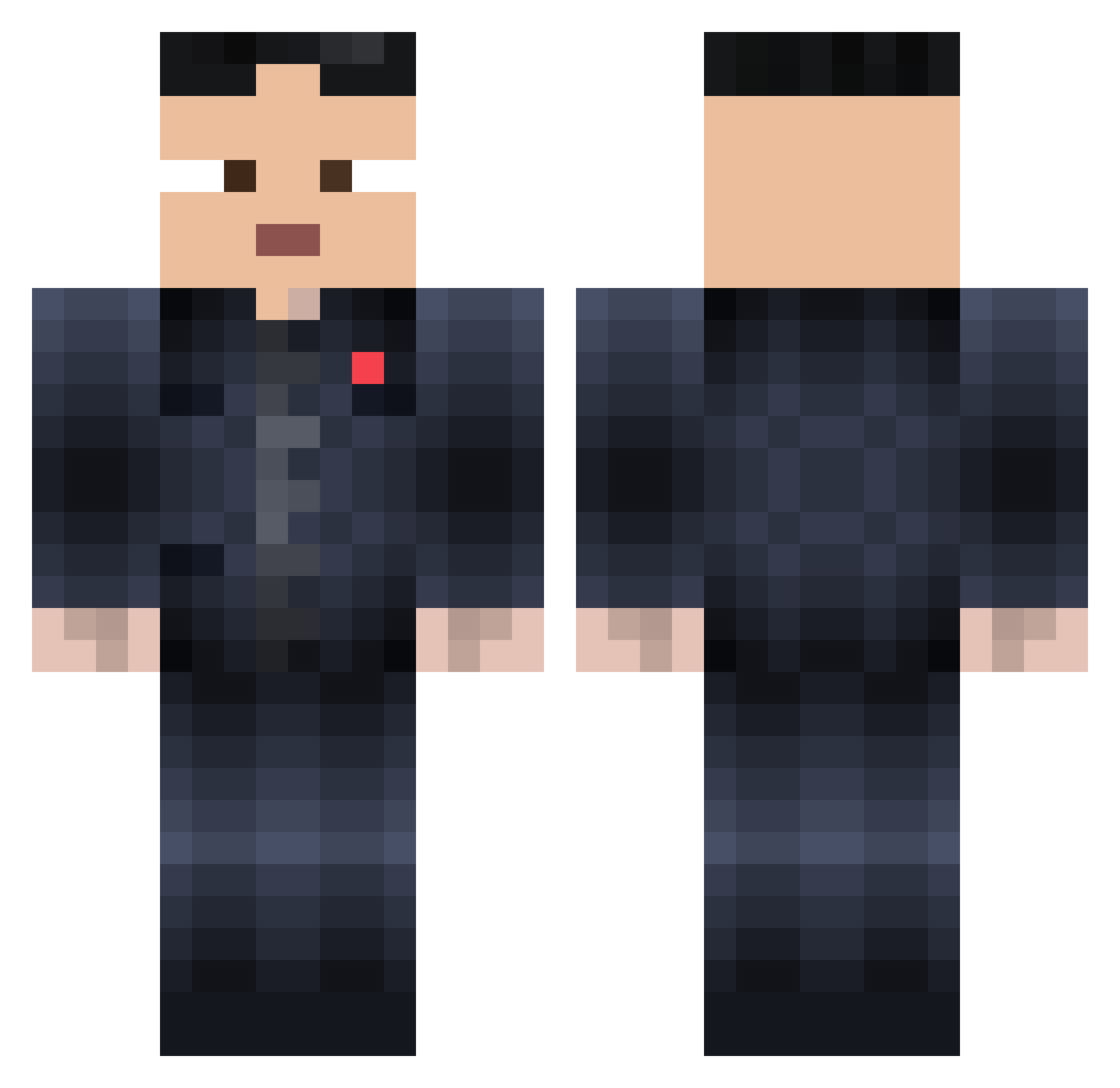 DozV Minecraft skin, front and back view