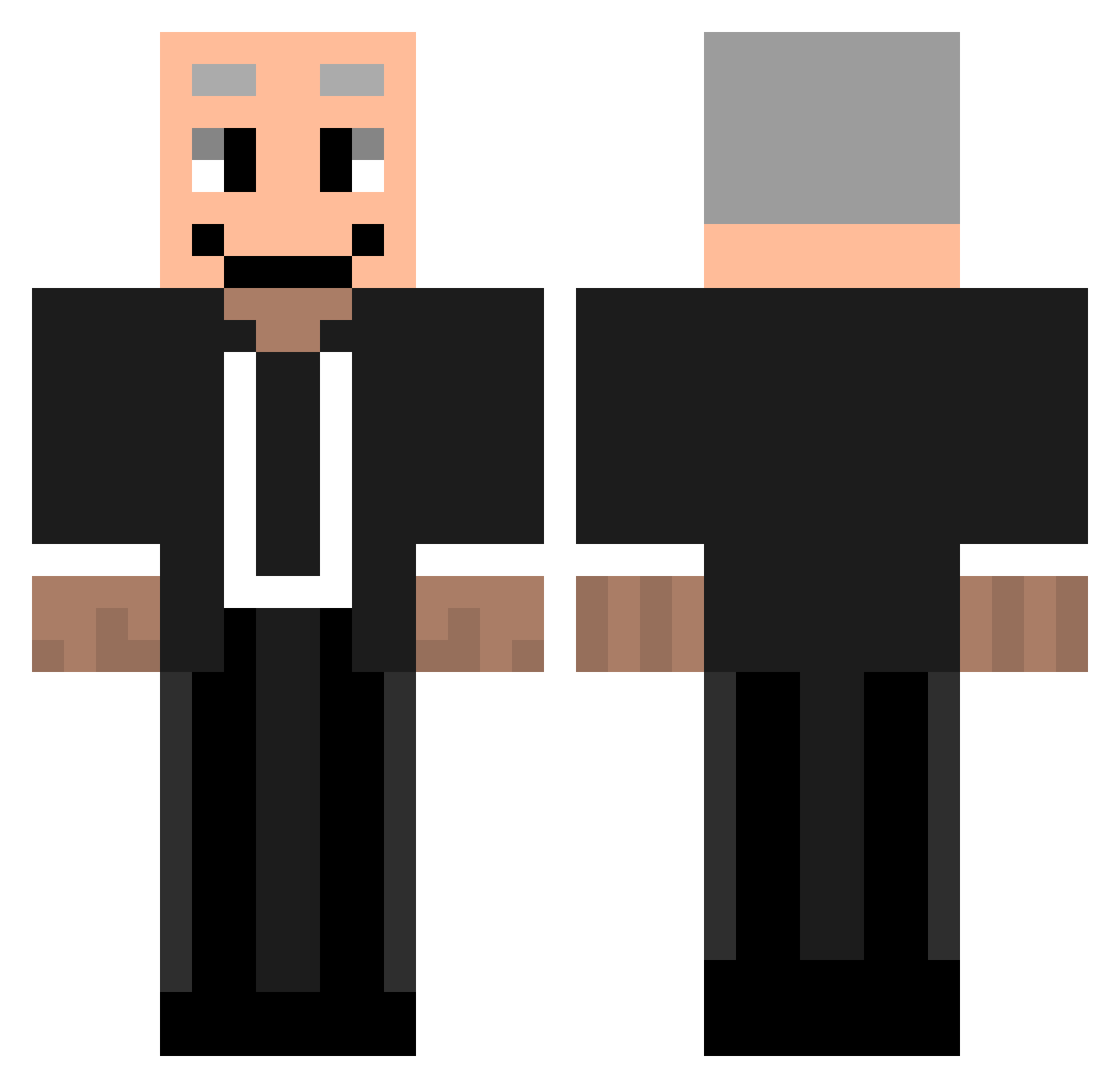 TitanCraft08 Minecraft skin, front and back view