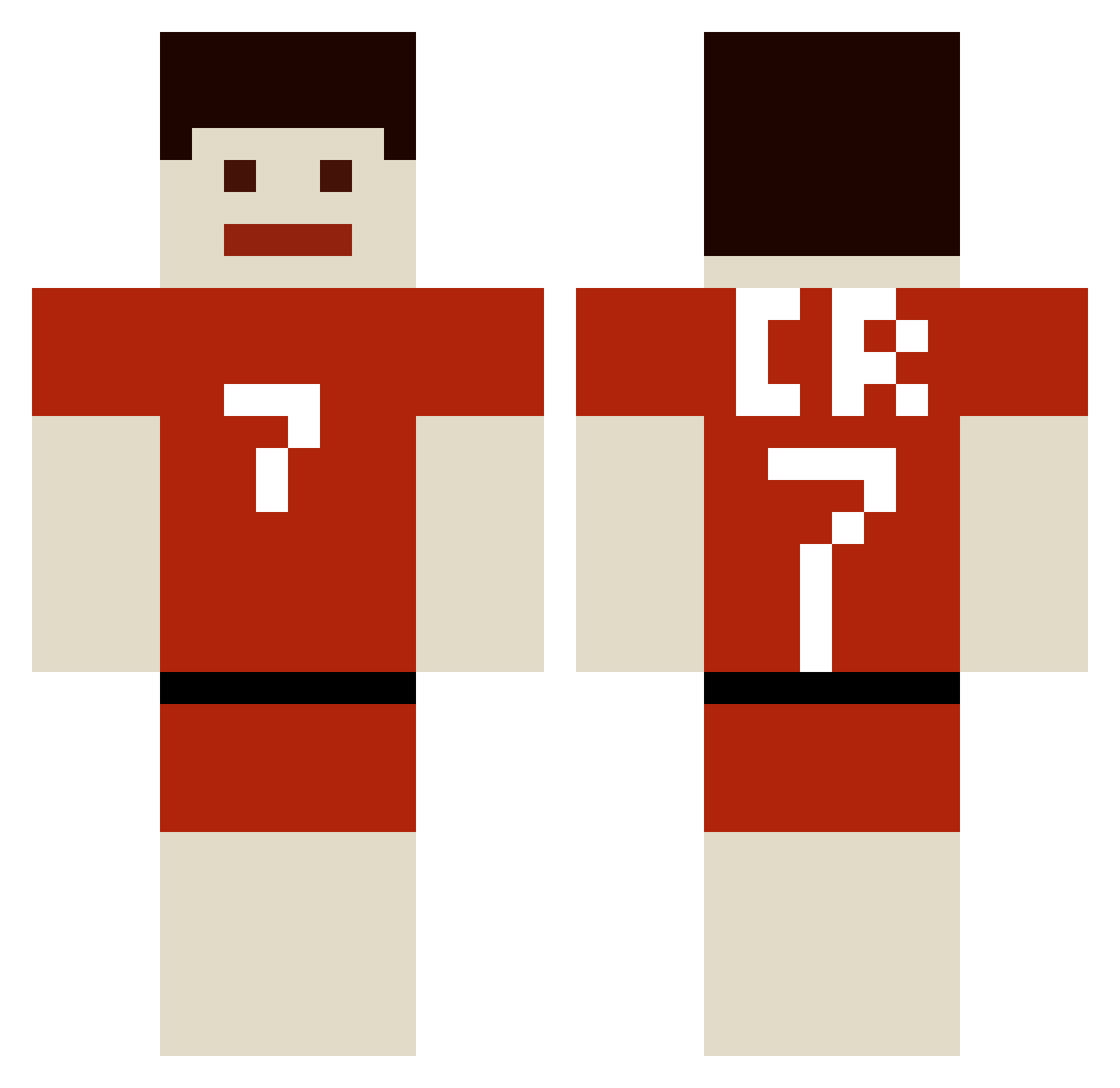 iTexorPvP_ Minecraft skin, front and back view