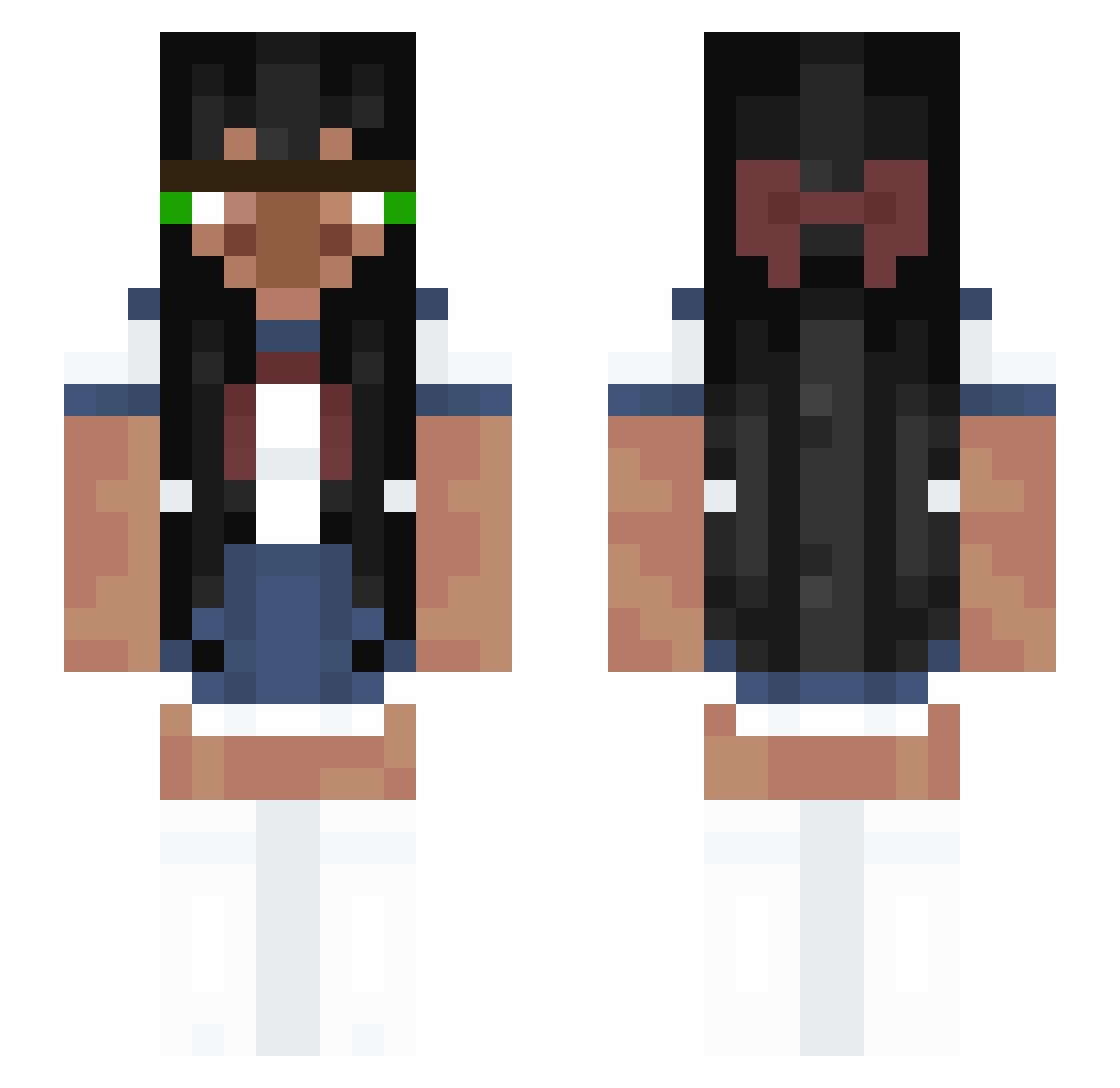 MaksaNaMa Minecraft skin, front and back view