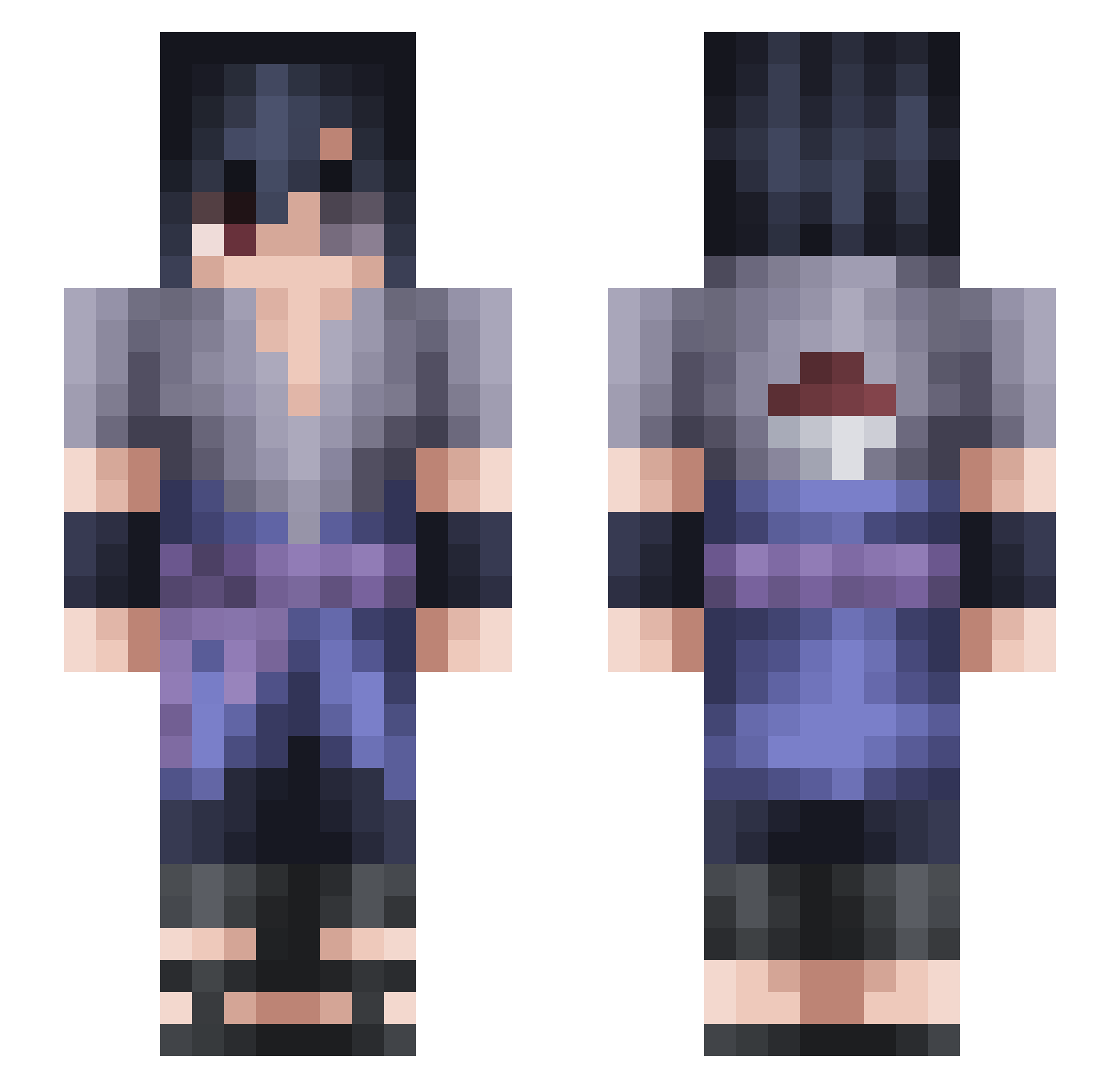 Elmira Minecraft skin, front and back view