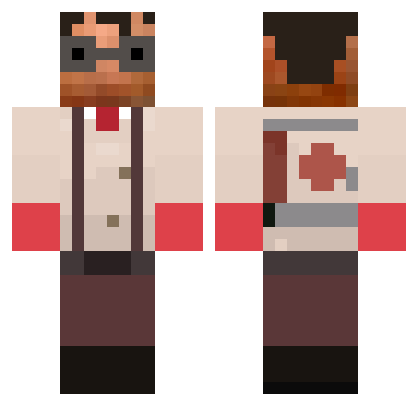 Rashford7 Minecraft skin, front and back view