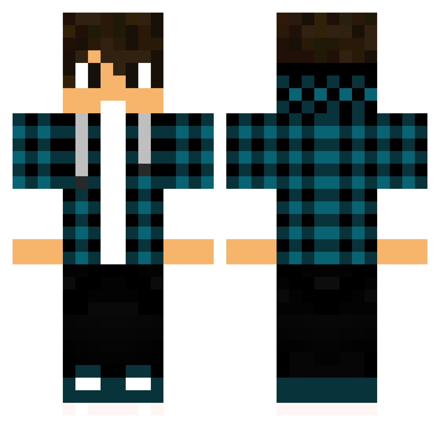 SubZone Minecraft skin, front and back view