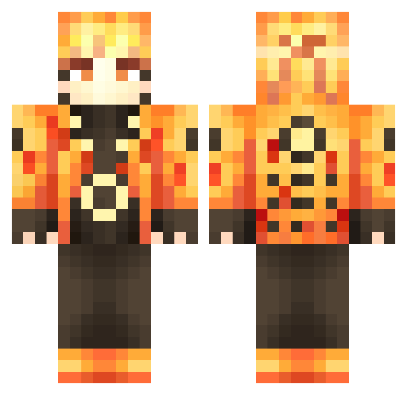 R_YU66 Minecraft skin, front and back view