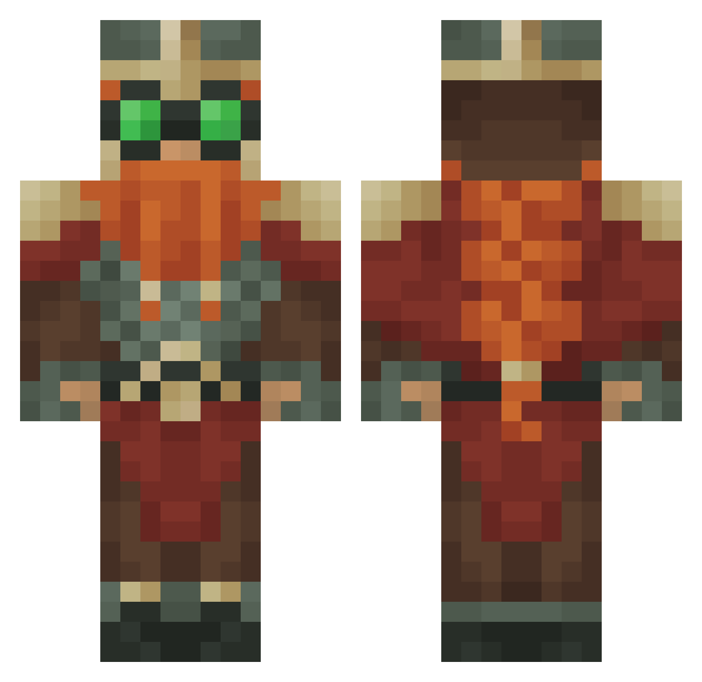 Rugrim Minecraft skin, front and back view