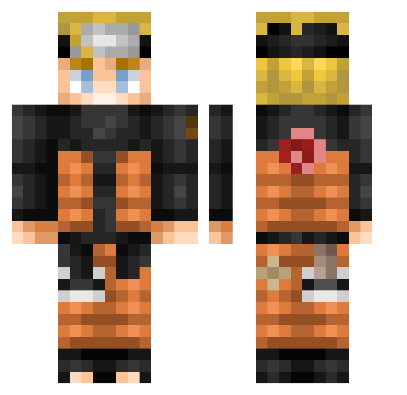 ThEdRuB Minecraft skin, front and back view